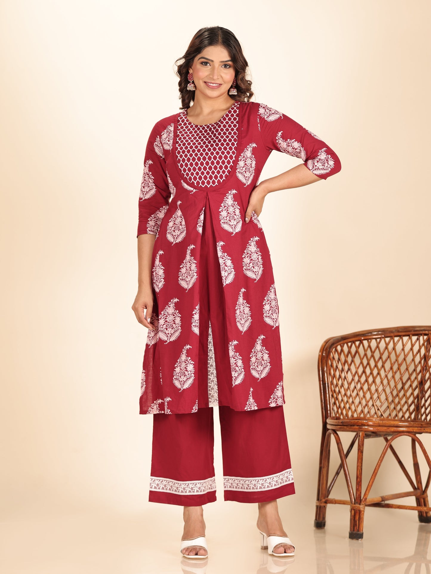 Soft Cotton Floral Kurta