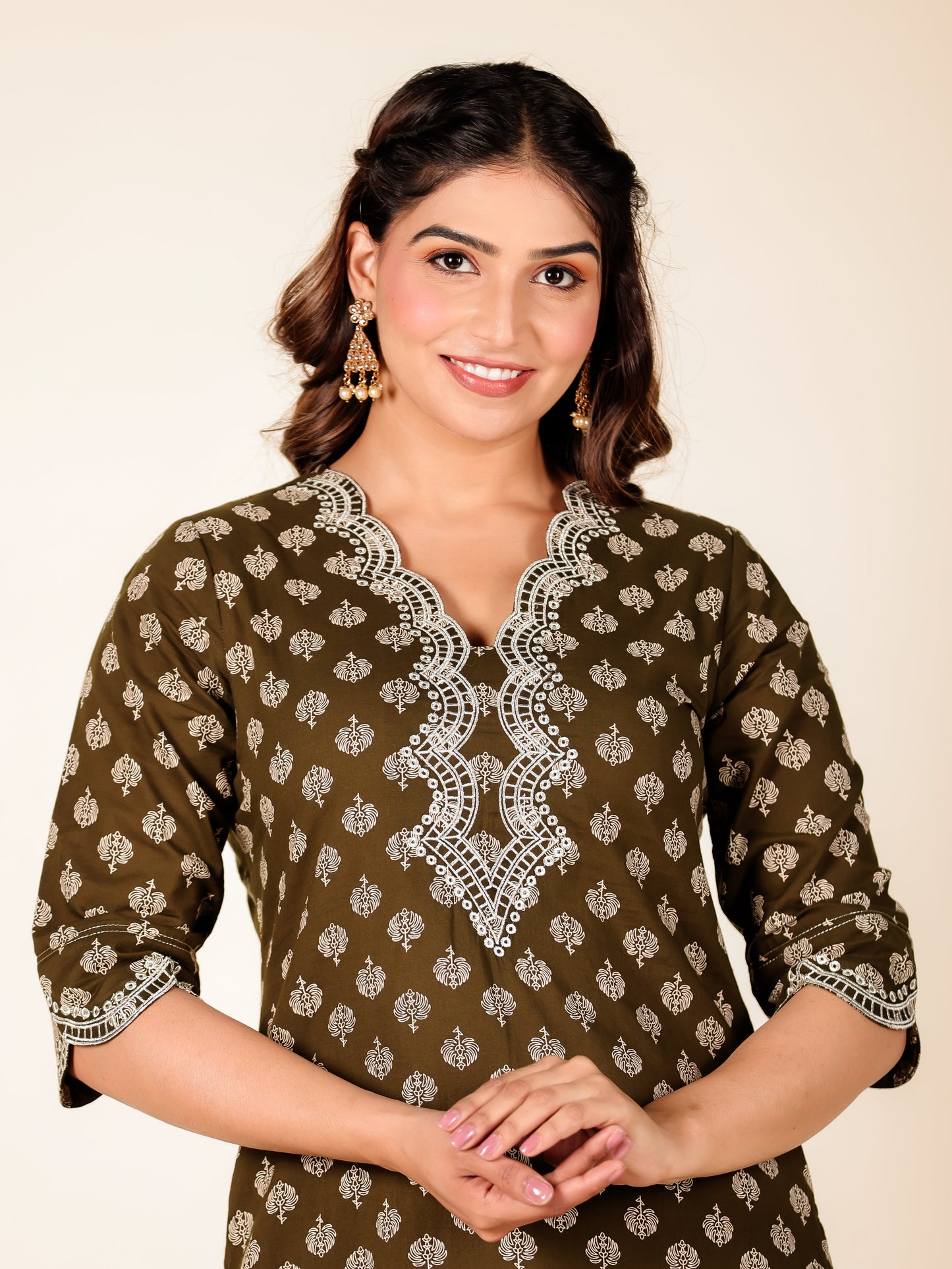 Soft Cotton Floral Kurta