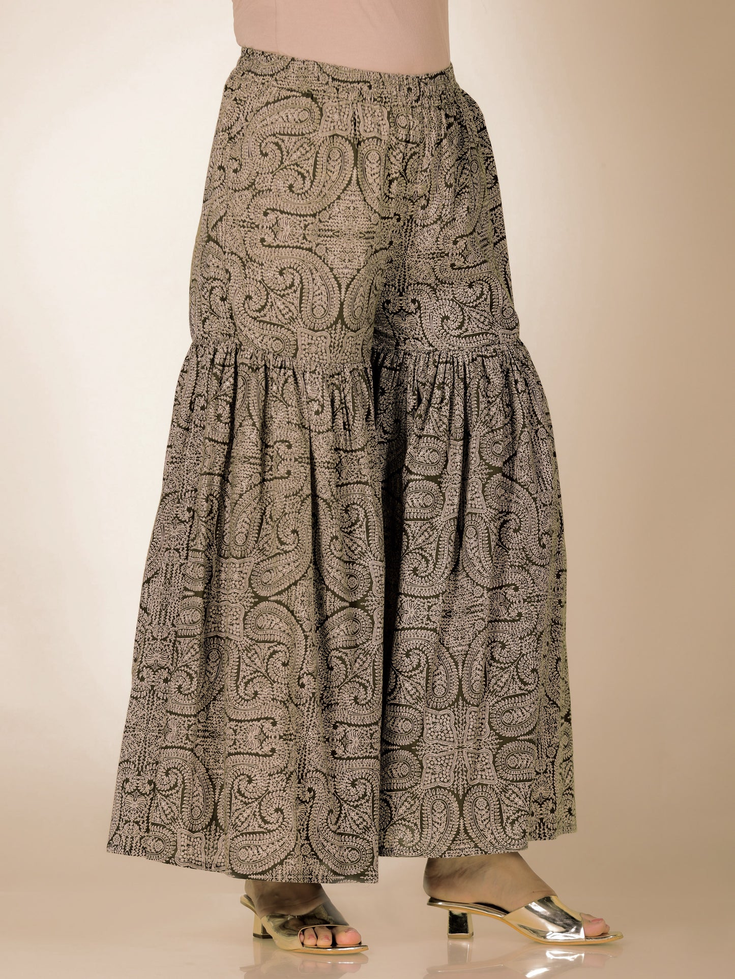 Soft Cotton Paisley Green Trousers