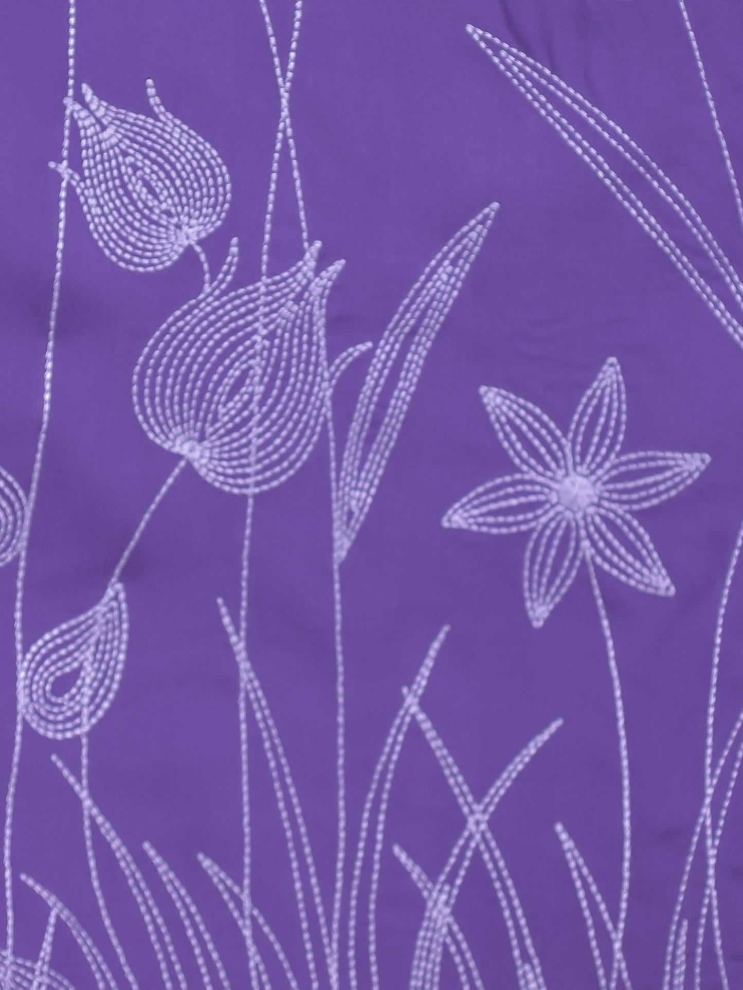 Embroidered Viscose Solid Straight Purple Kurta