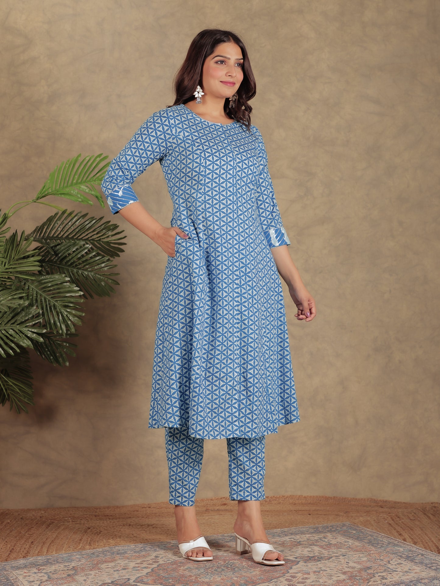 Soft Cotton Geometric Kurta