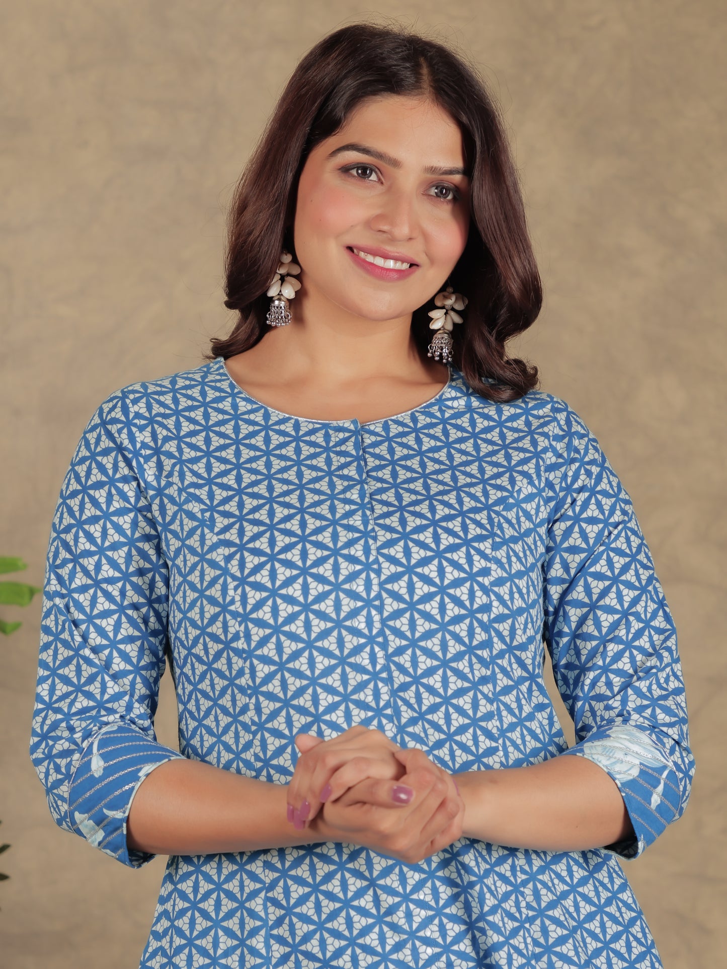 Soft Cotton Geometric Kurta