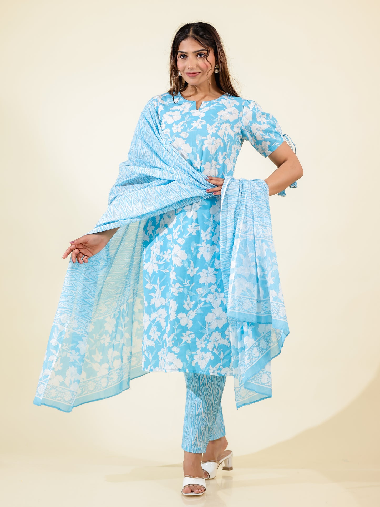 Soft Cotton Floral Kurta