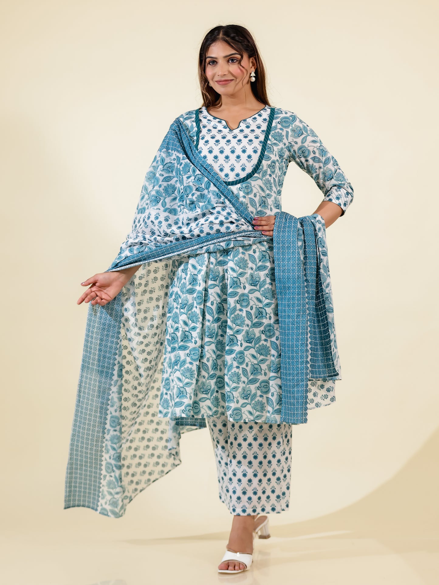 Soft Cotton Floral Kurta