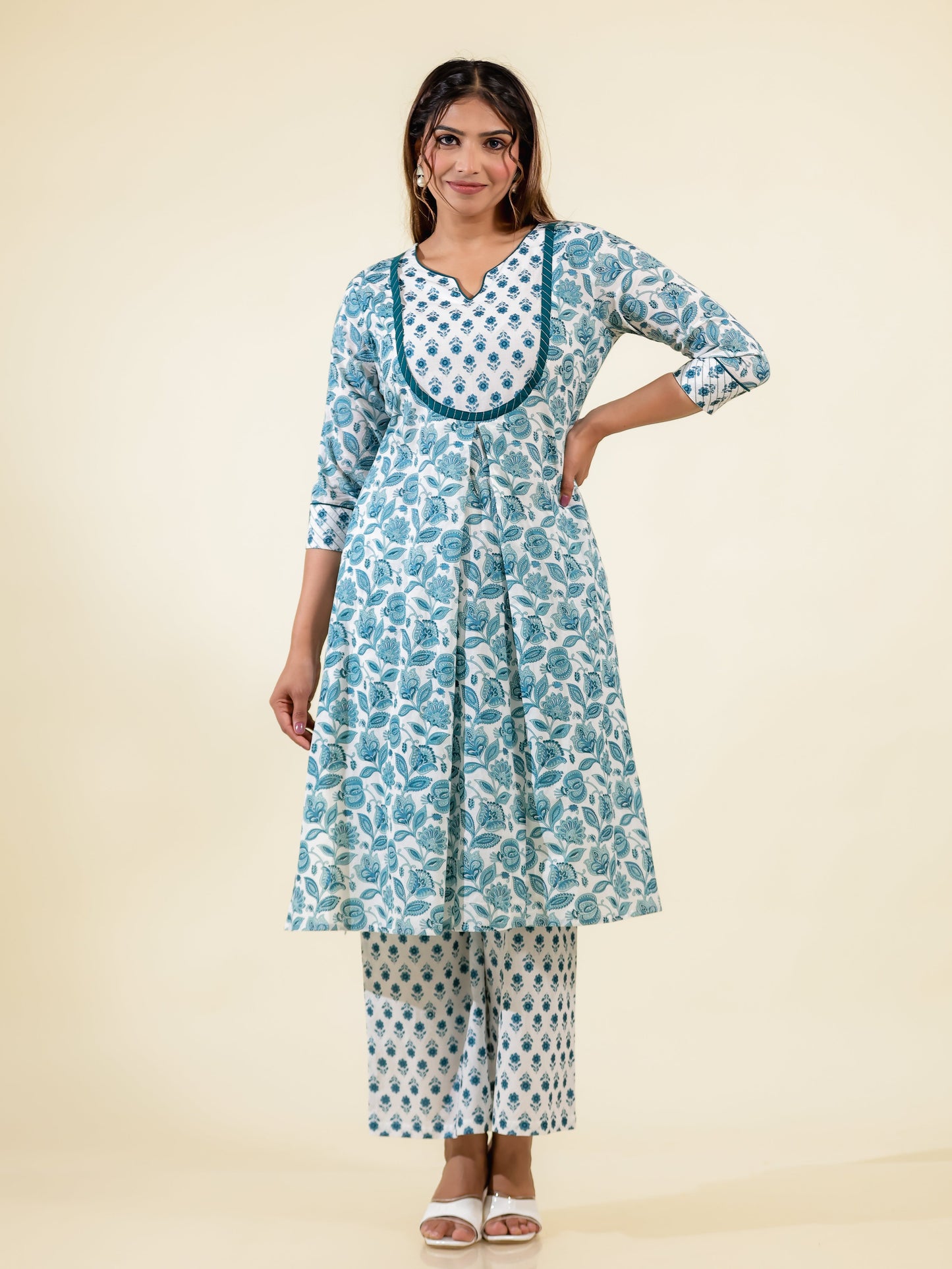 Soft Cotton Floral Kurta