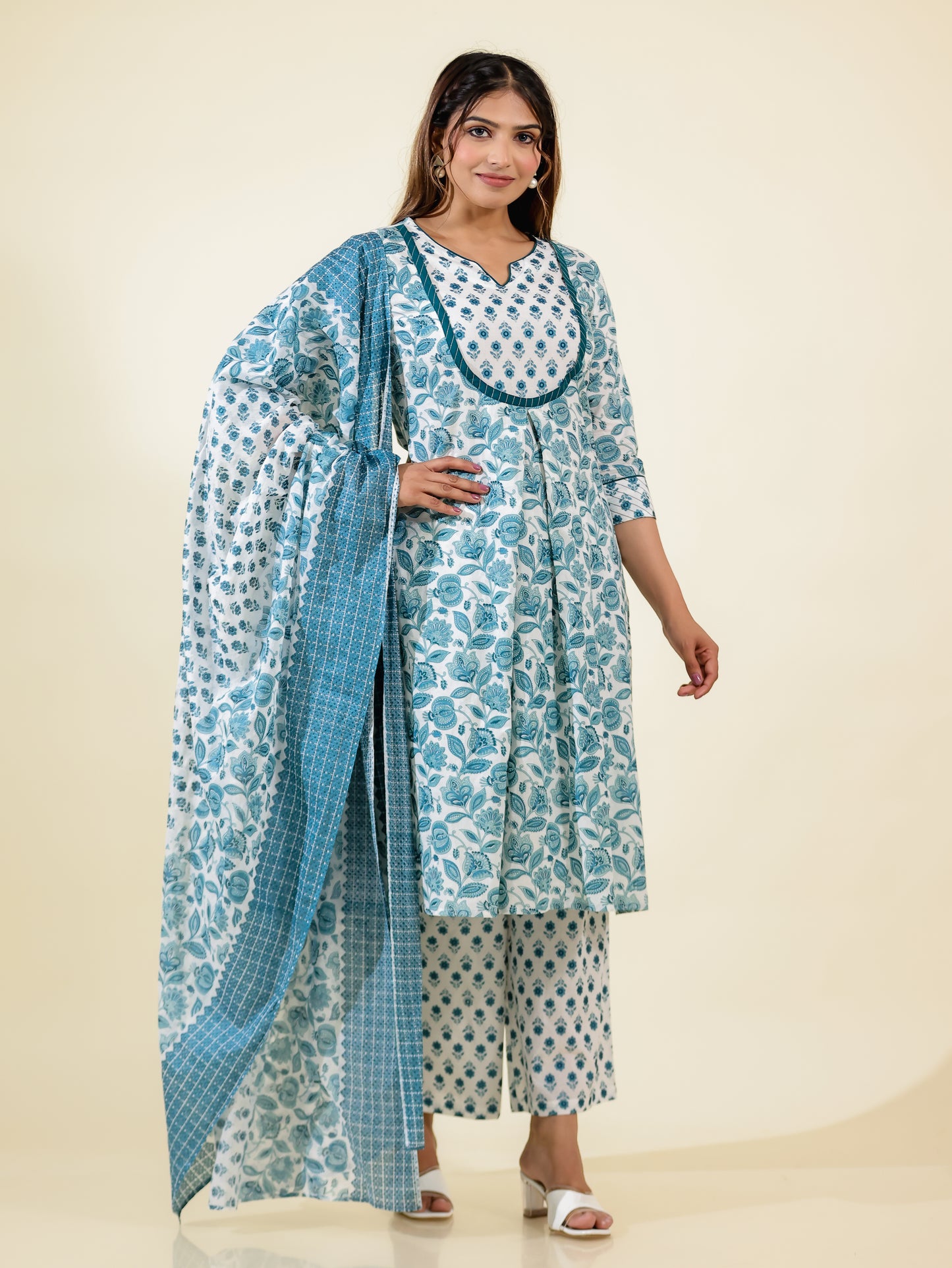 Soft Cotton Floral Kurta