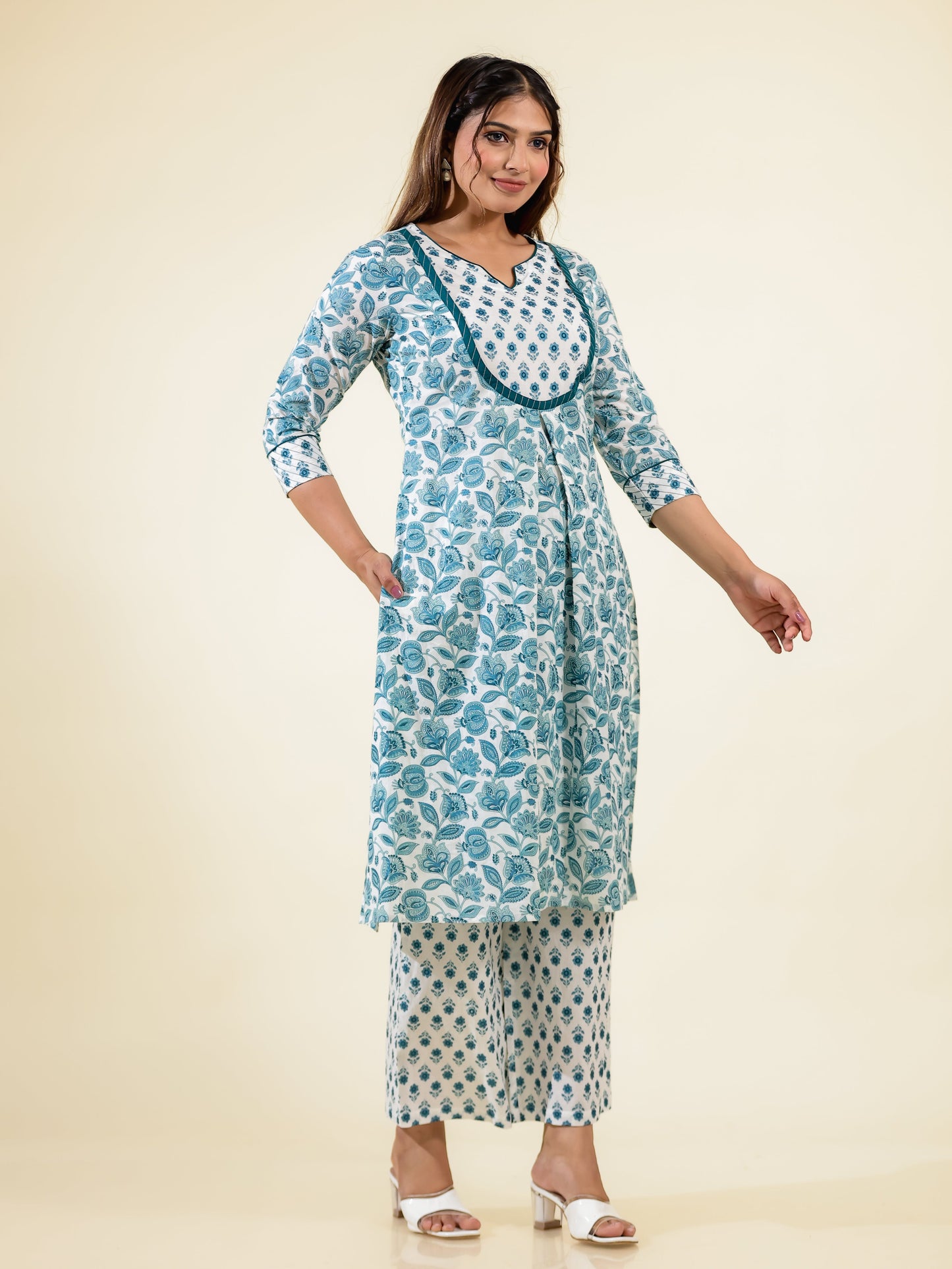 Soft Cotton Floral Kurta