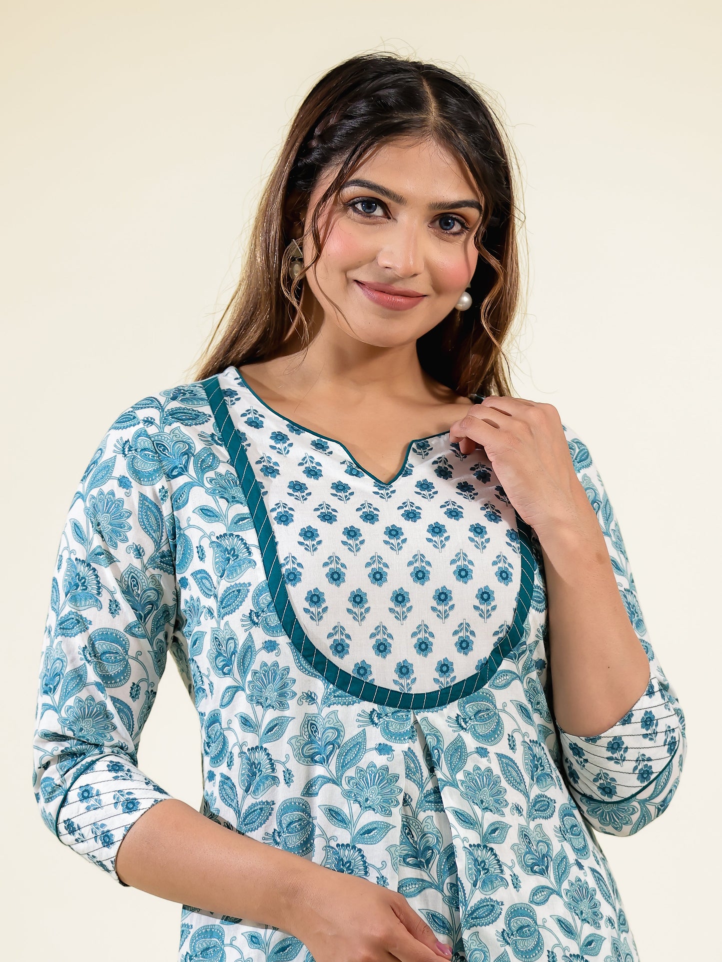 Soft Cotton Floral Kurta