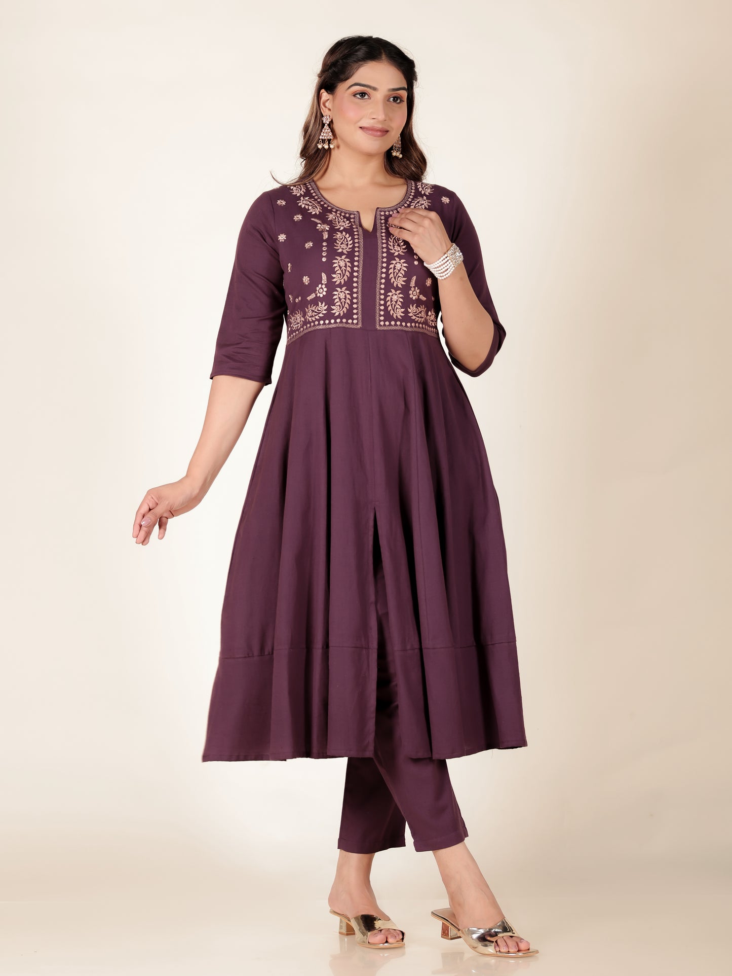 Linen Cotton Solid Kurta