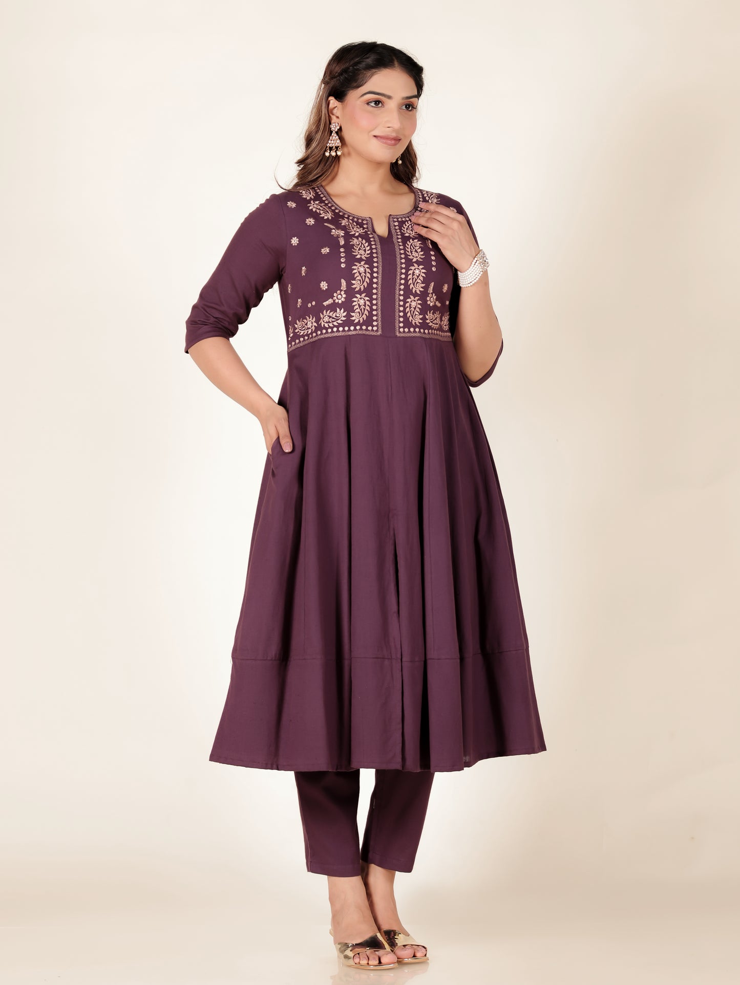 Linen Cotton Solid Kurta