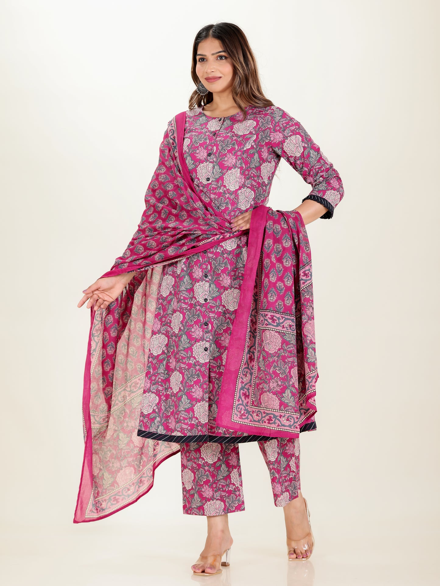 Soft Cotton Floral Kurta