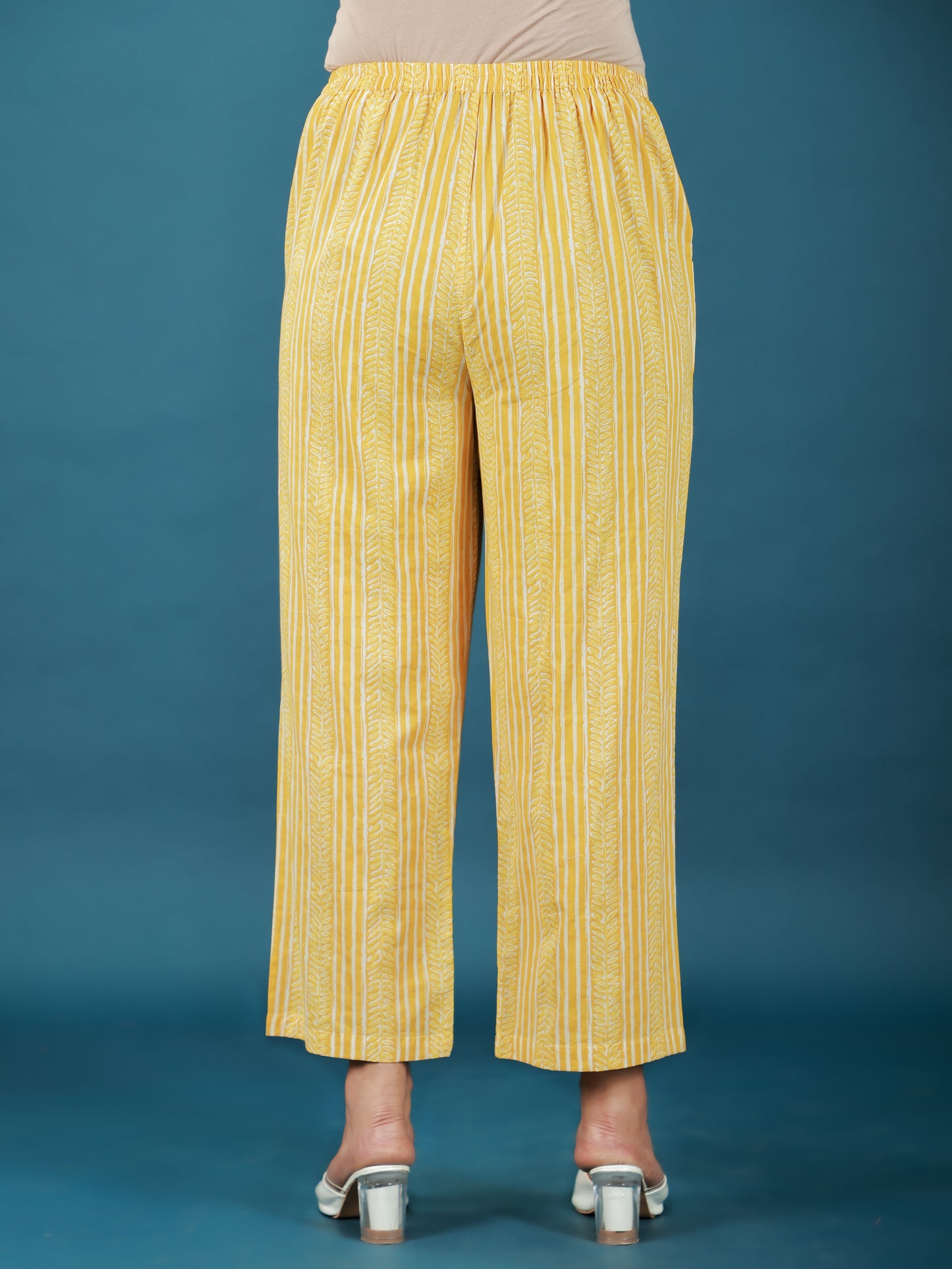 Soft Cotton Foliage Straight Yellow Kurta