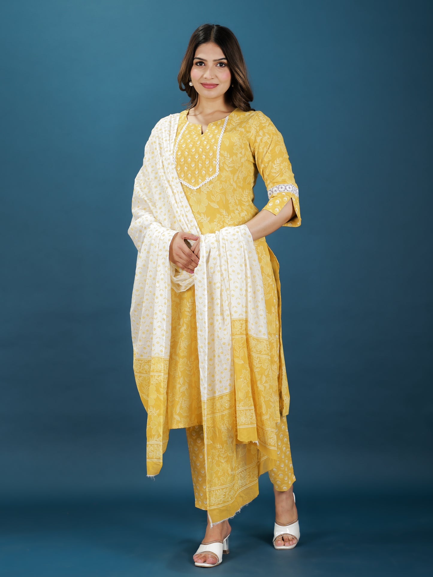 Soft Cotton Floral Kurta