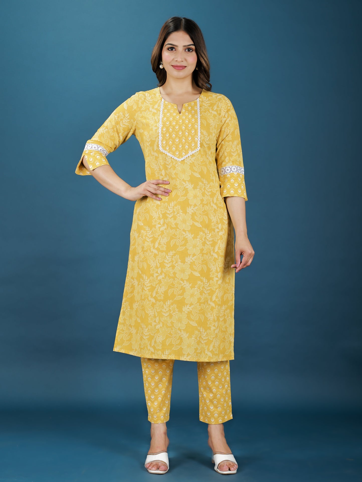 Soft Cotton Floral Kurta