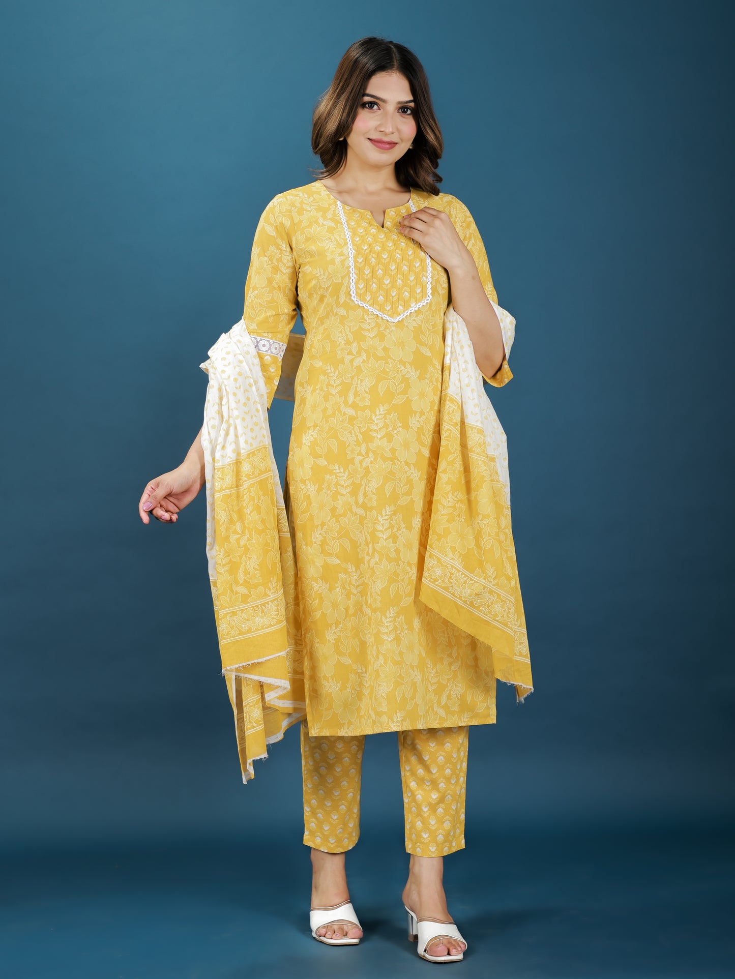 Soft Cotton Floral Kurta