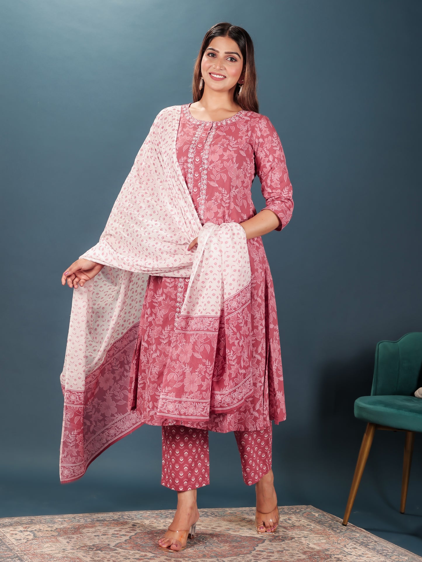 Soft Cotton Floral Kurta