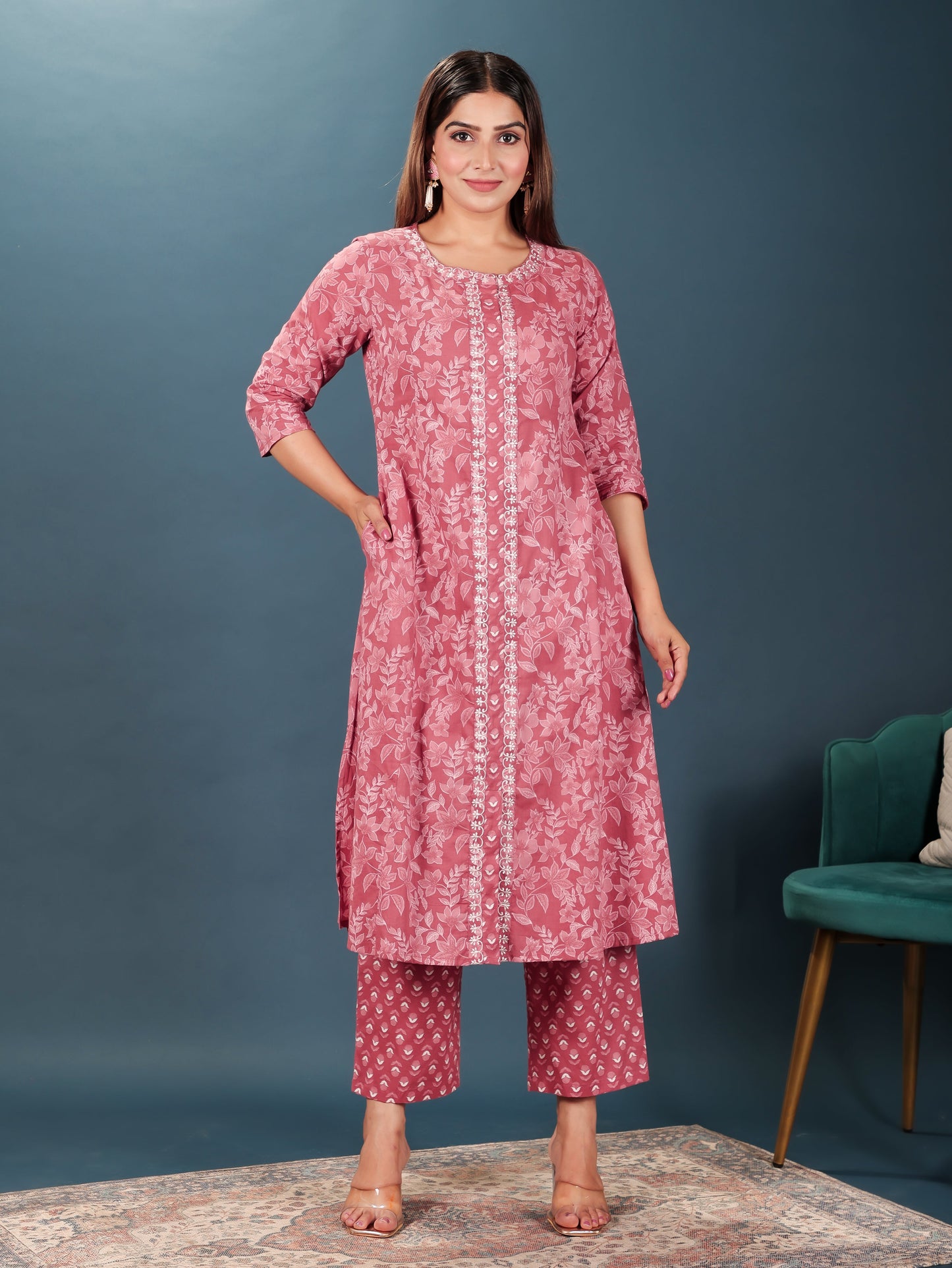 Soft Cotton Floral Kurta