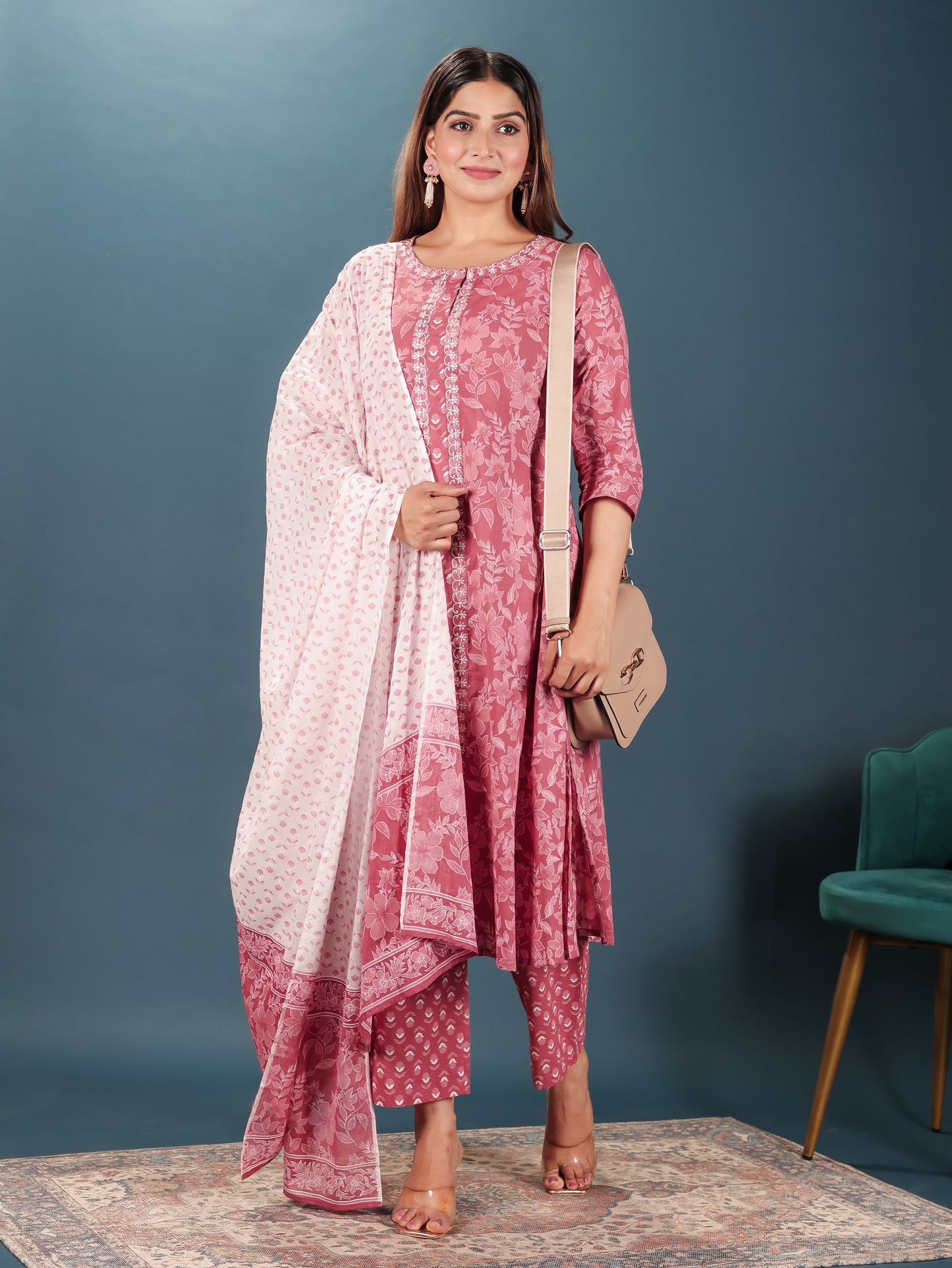 Soft Cotton Floral Kurta