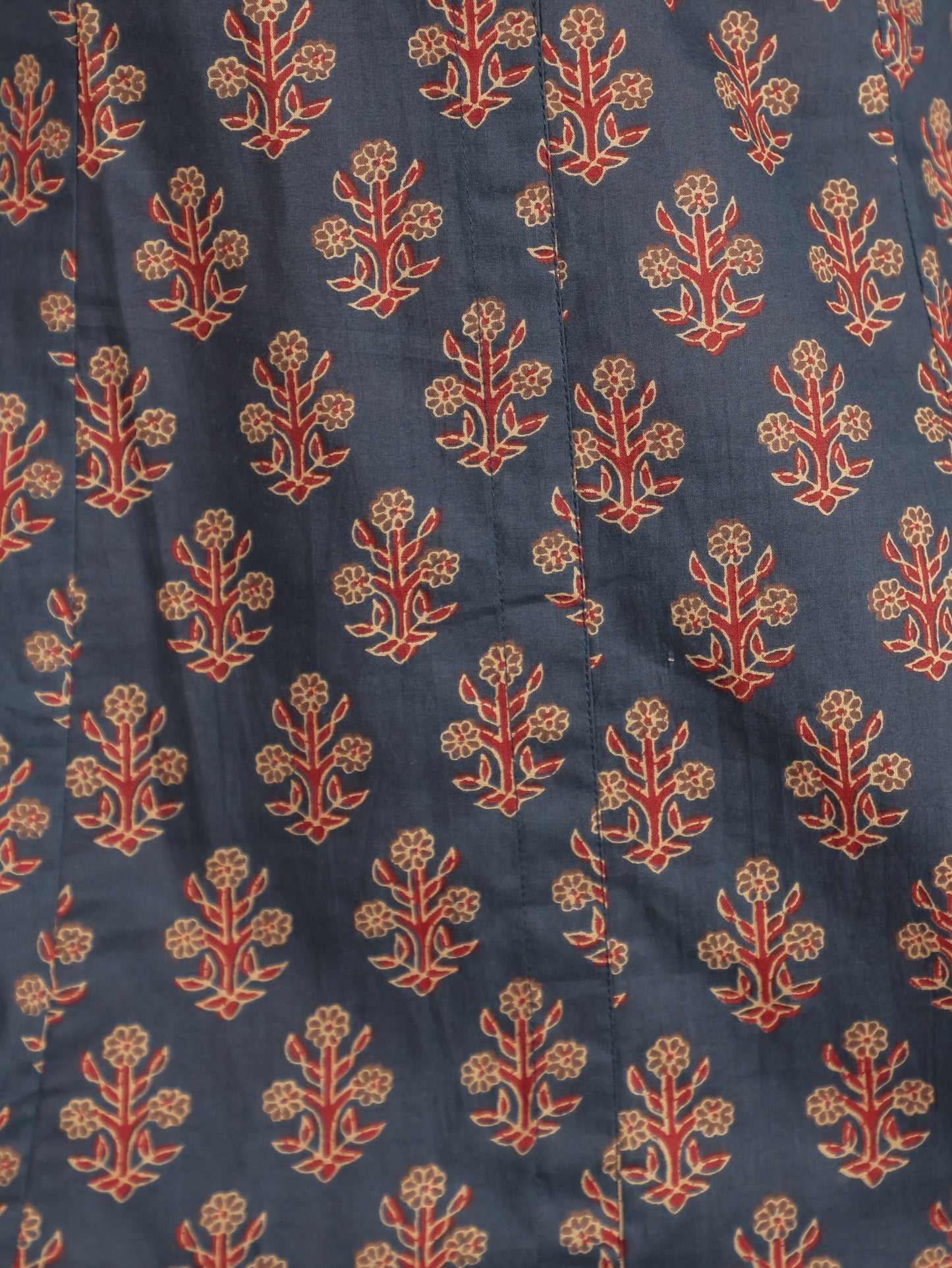 Soft Cotton Ajrakh A-line Navy Blue Kurta