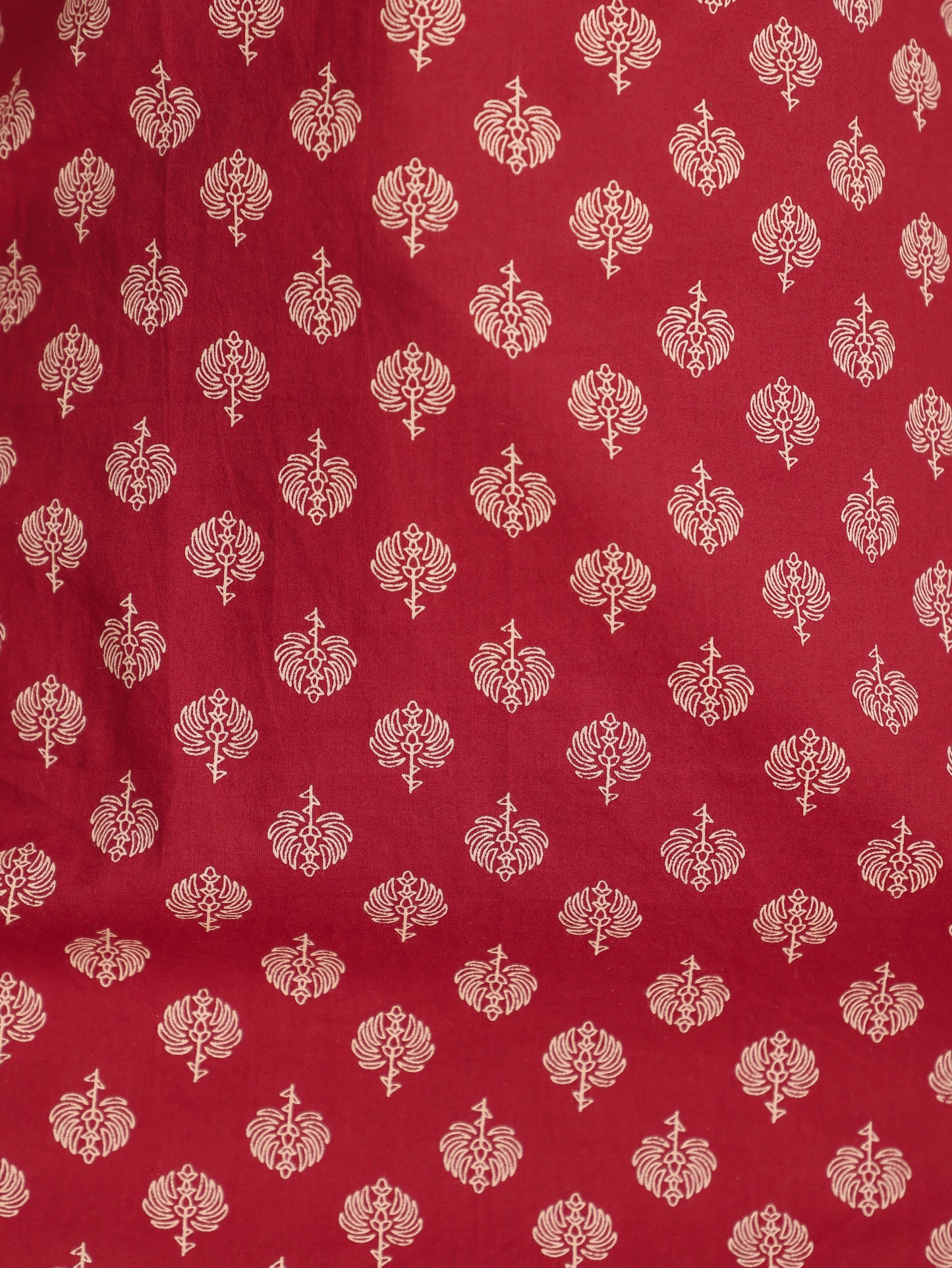 Soft Cotton Ajrakh A-line Red Kurta