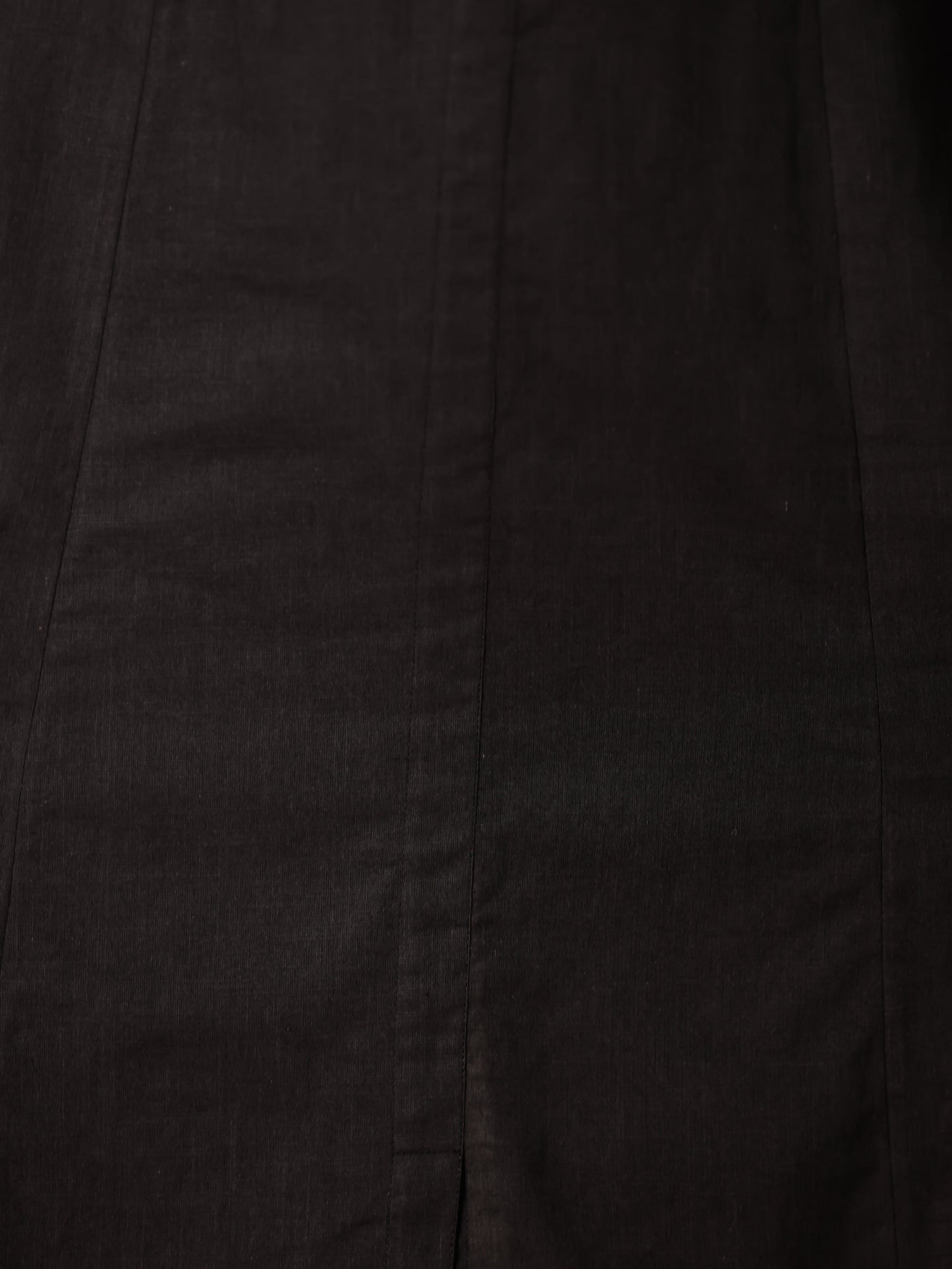 Embroidered Linen Cotton Solid A-line Black Kurta