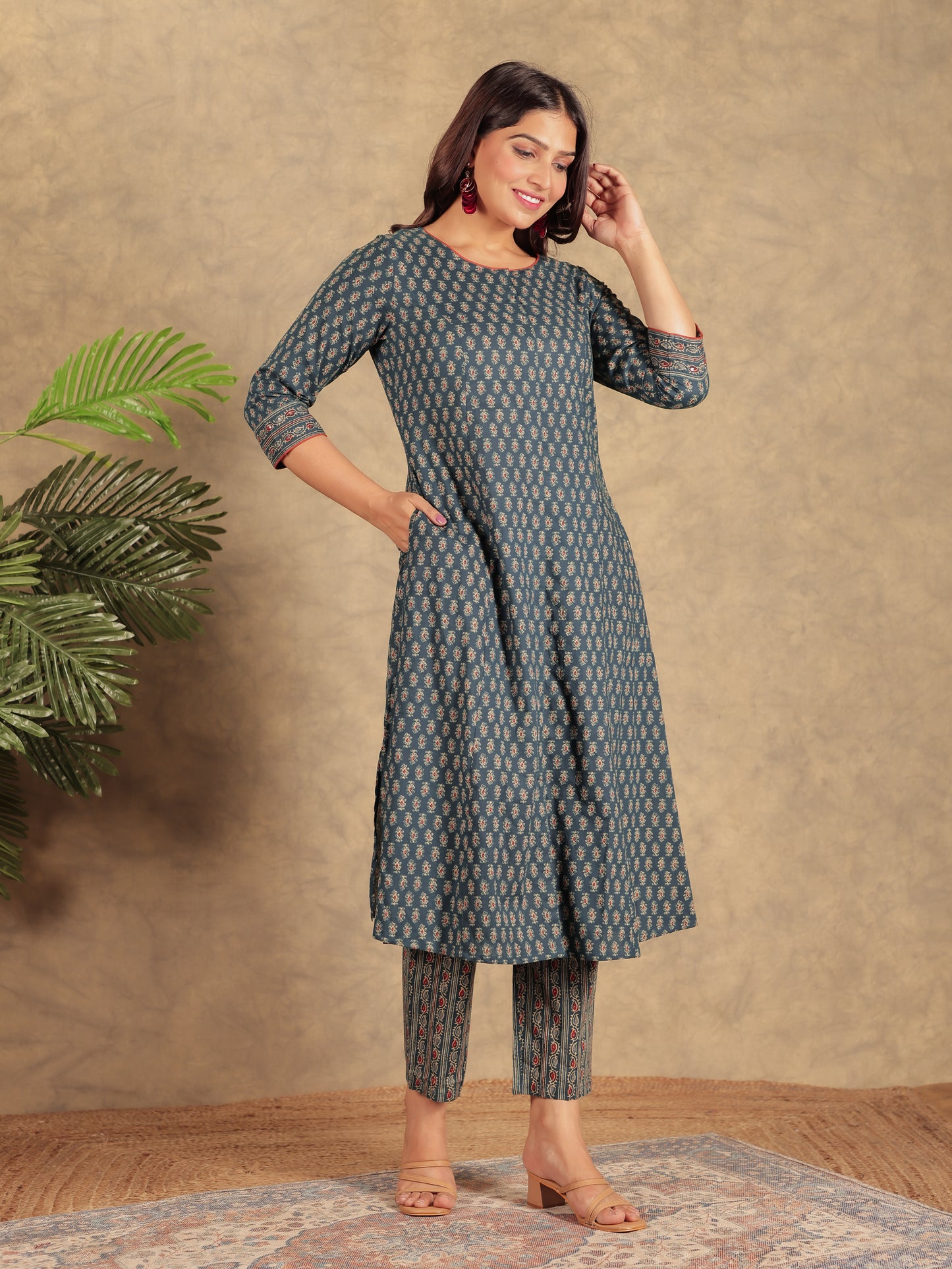 Soft Cotton Ajrakh Kurta