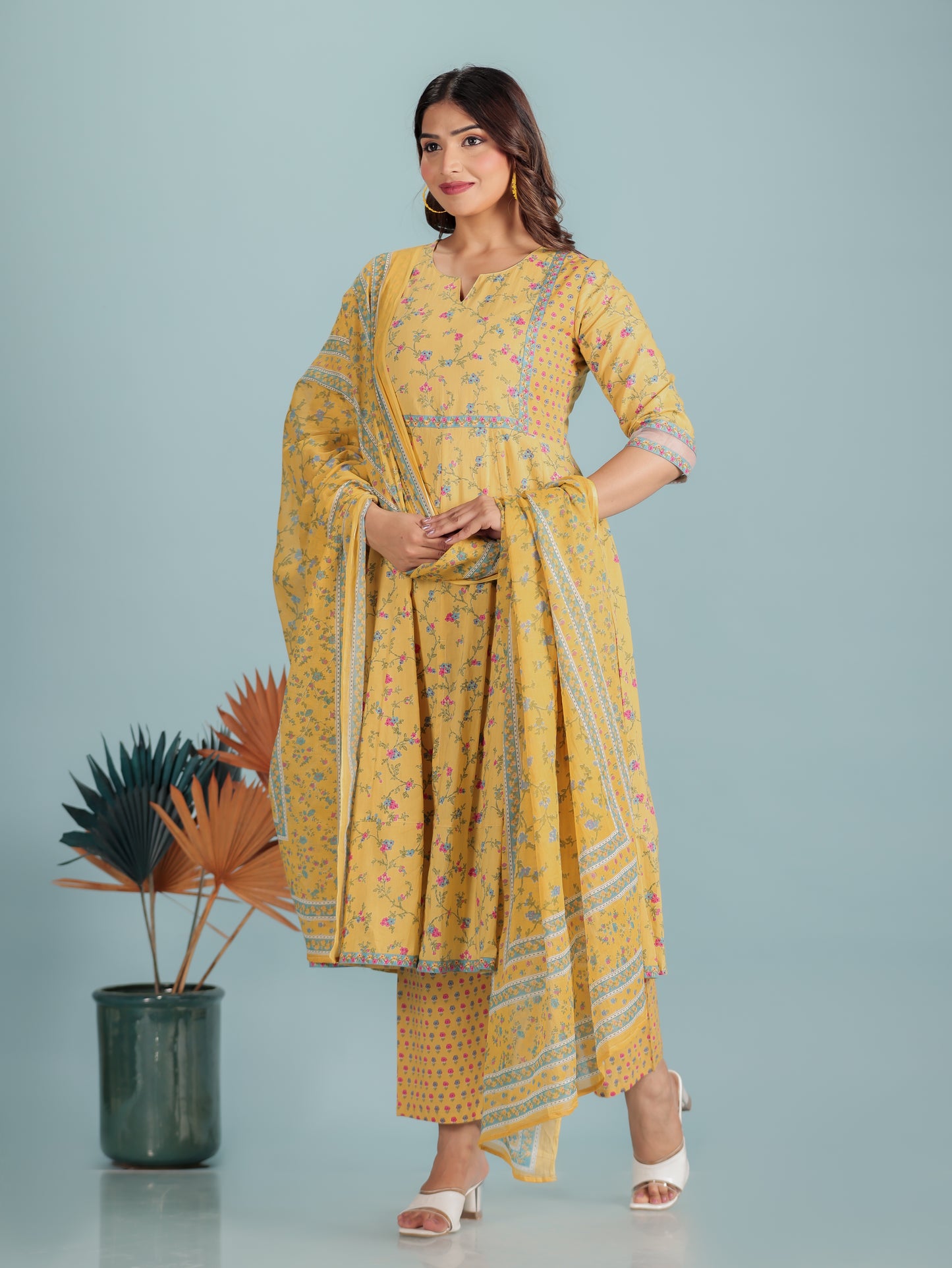 Soft Cotton Floral Kurta