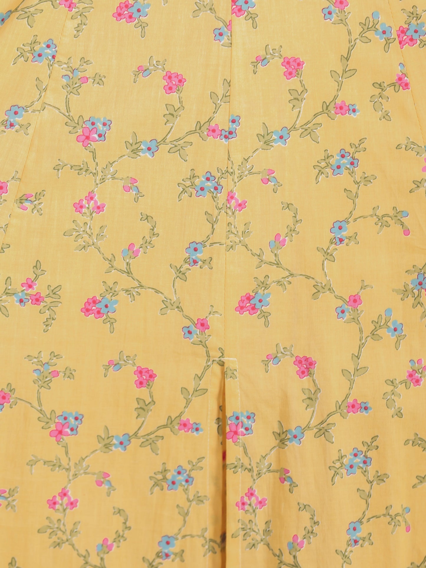 Embroidered Soft Cotton Floral Anarkali Yellow Kurta