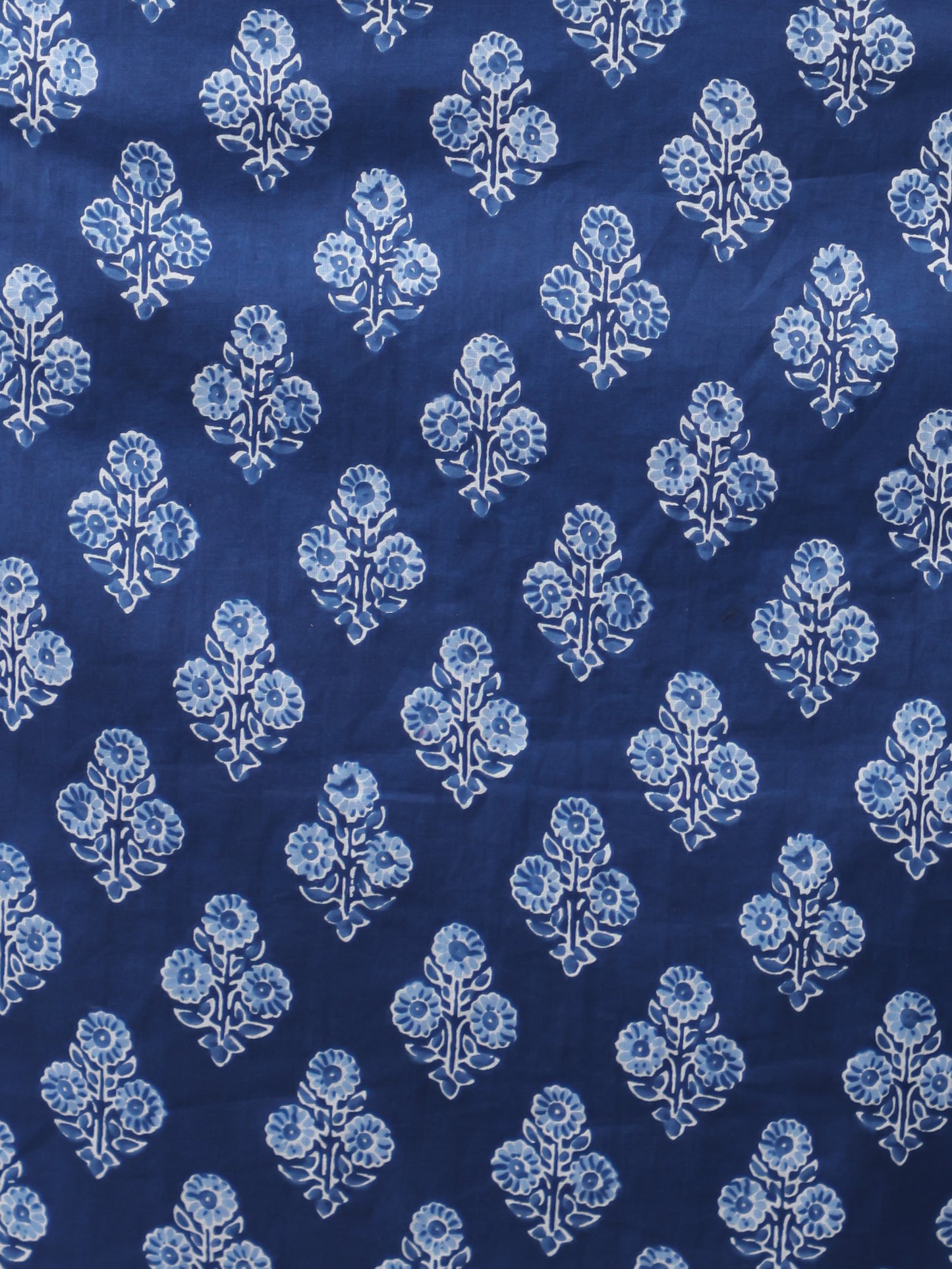 Embroidered Soft Cotton Floral Straight Blue Kurta