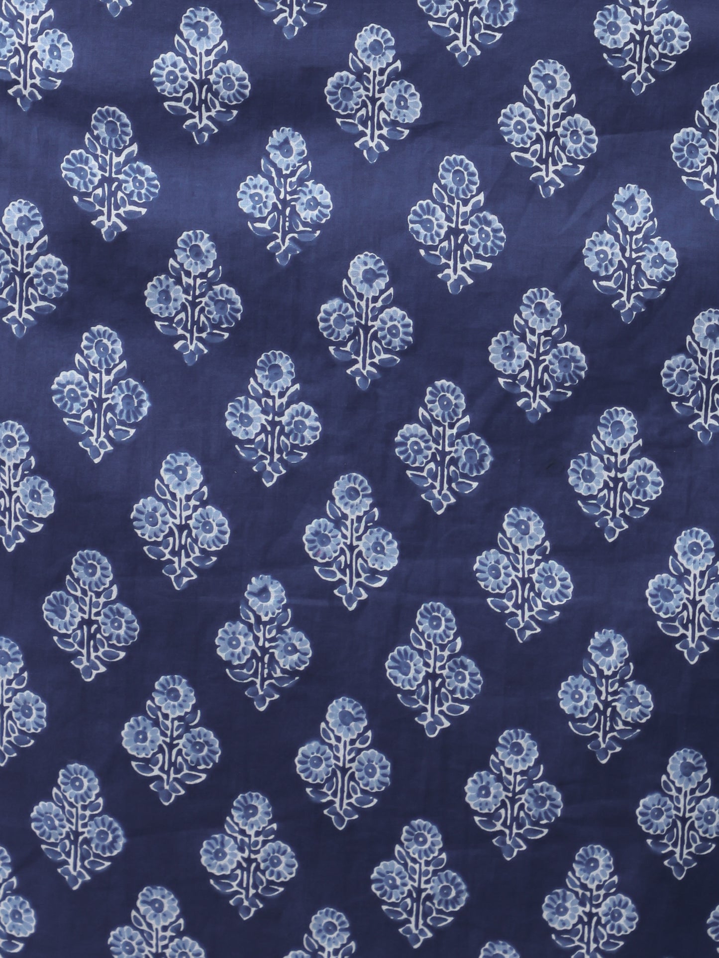 Embroidered Soft Cotton Floral Straight Blue Kurta
