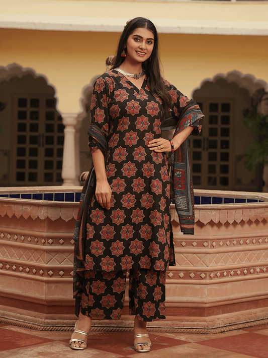 Cotton Voile Striped Black Dupatta