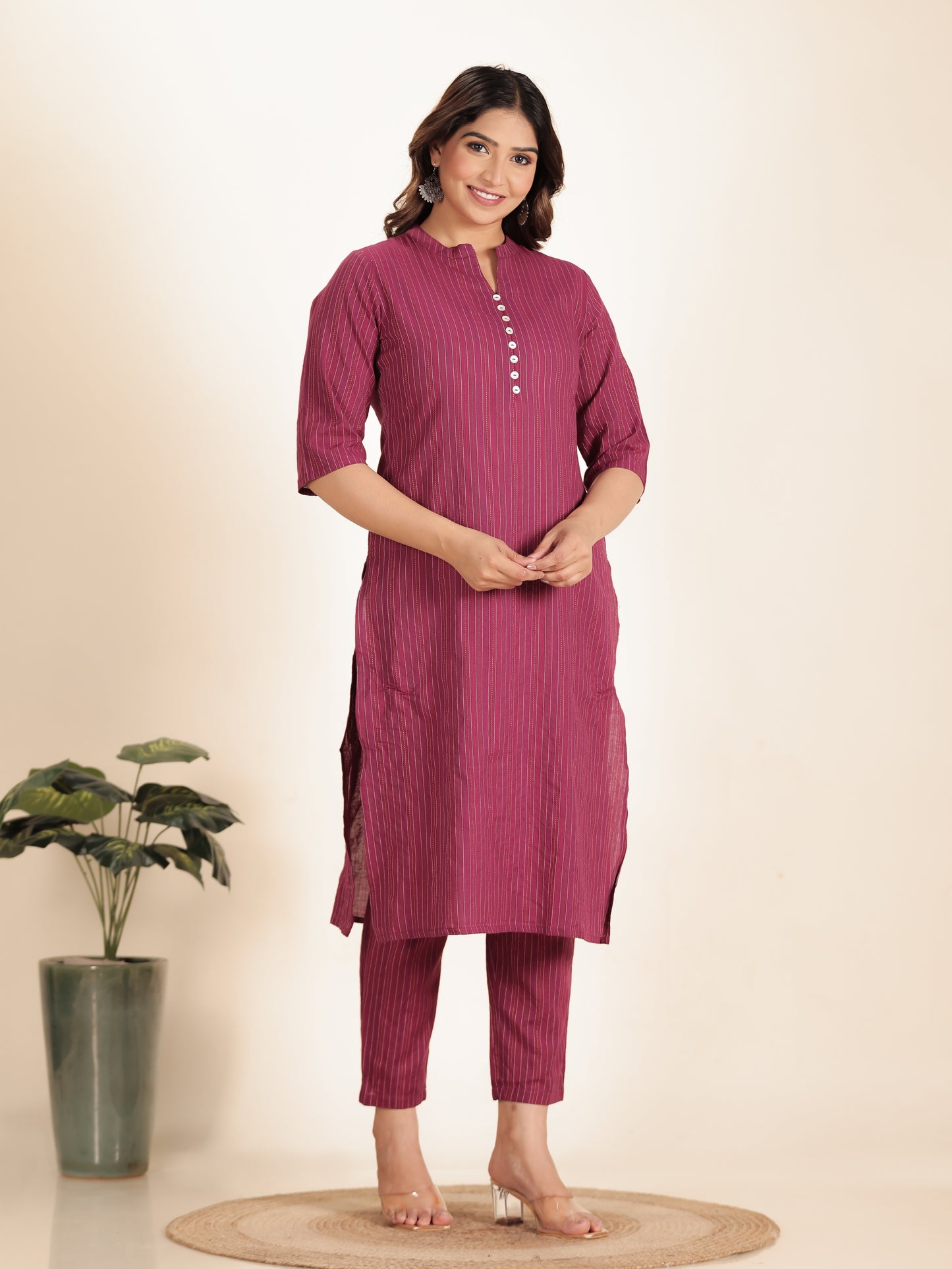 Kantha Cotton Woven Design Kurta