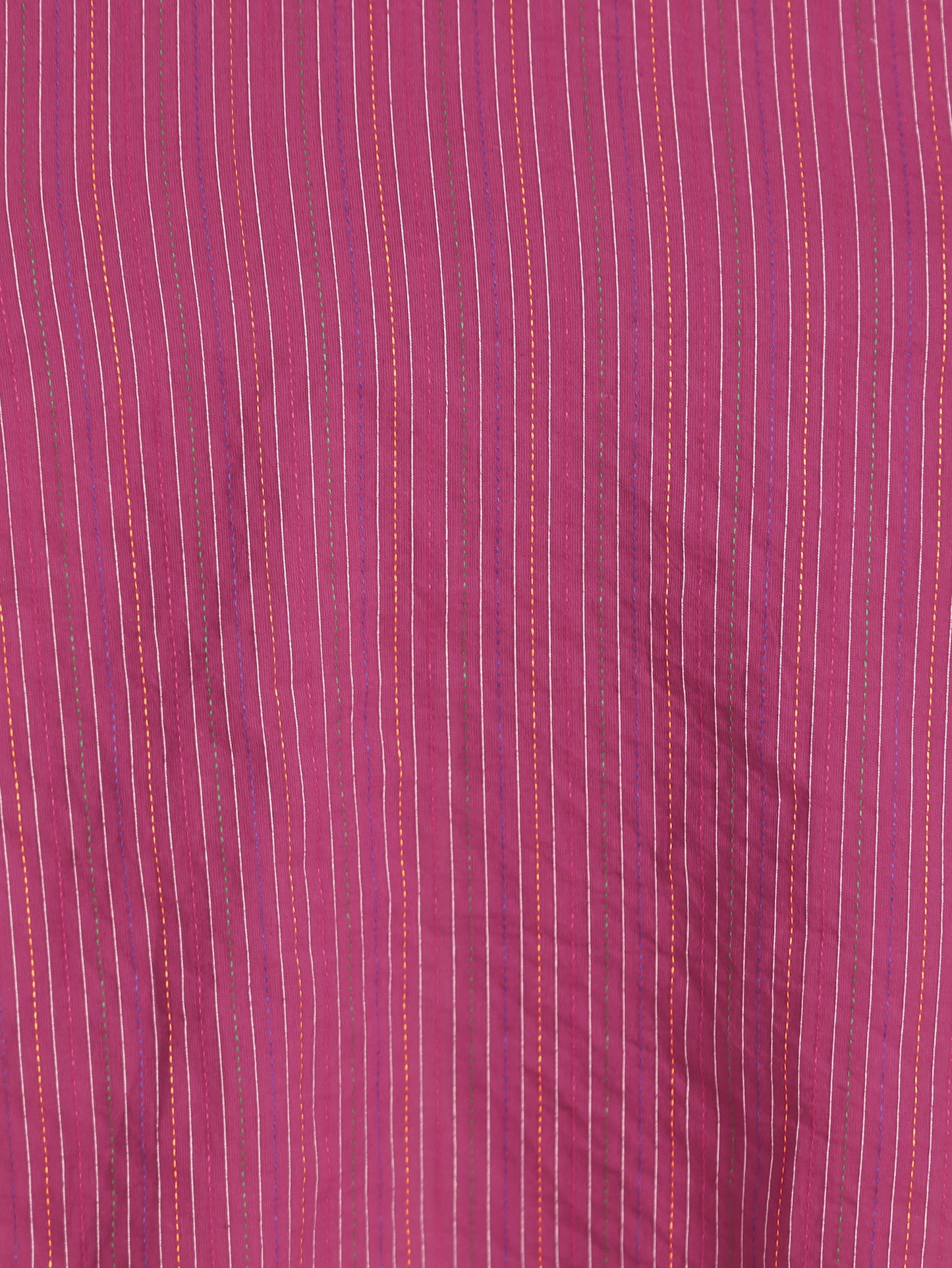 Kantha Cotton Woven Design Straight Pink Kurta