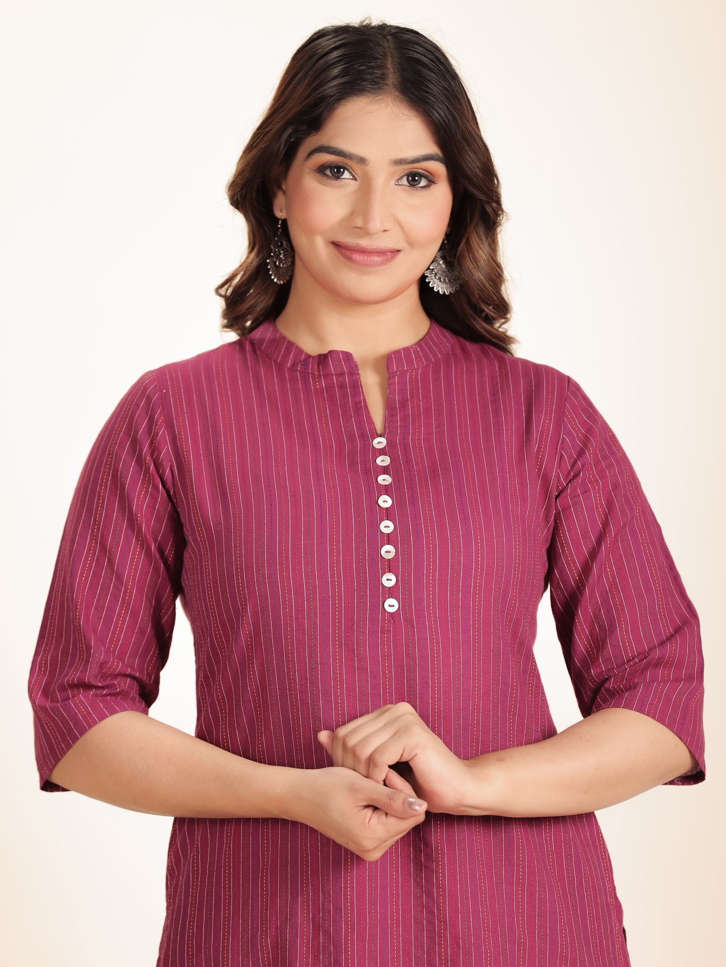 Kantha Cotton Woven Design Kurta