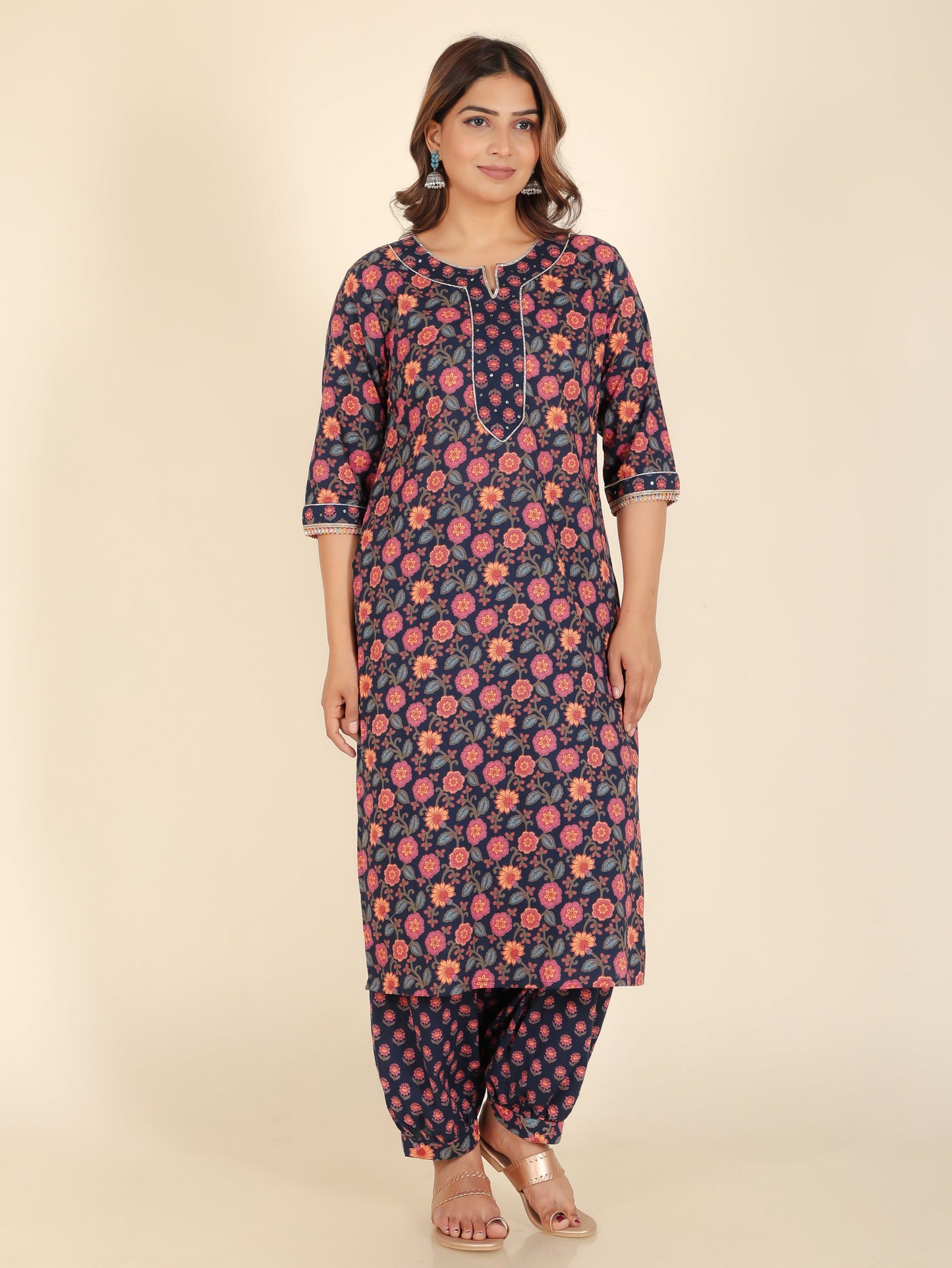 Soft Cotton Floral Kurta