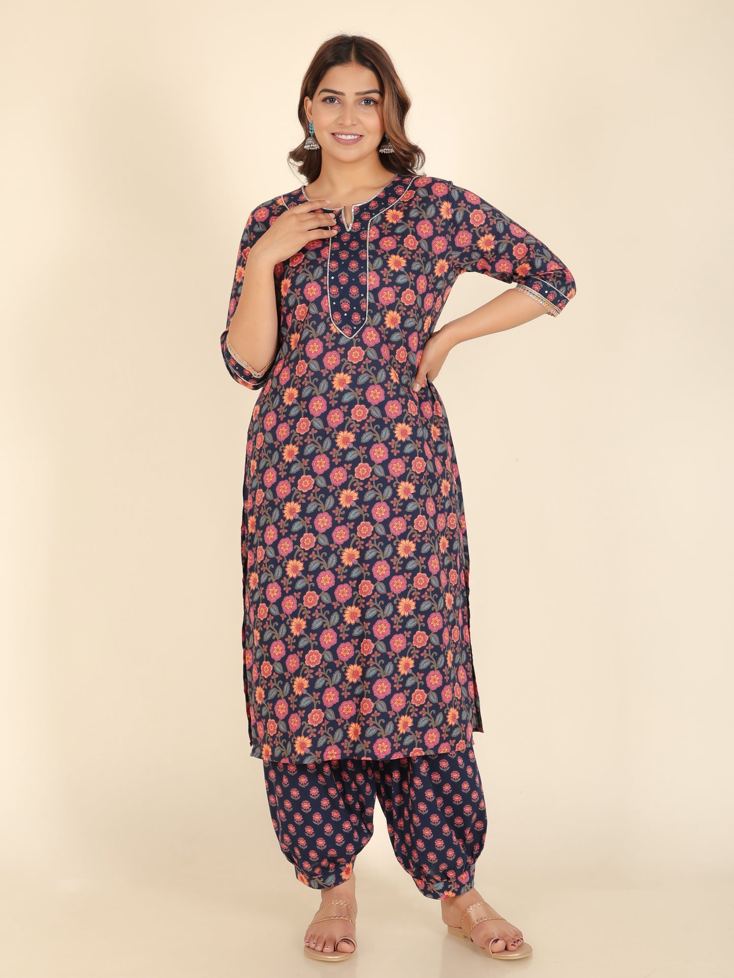 Soft Cotton Floral Kurta