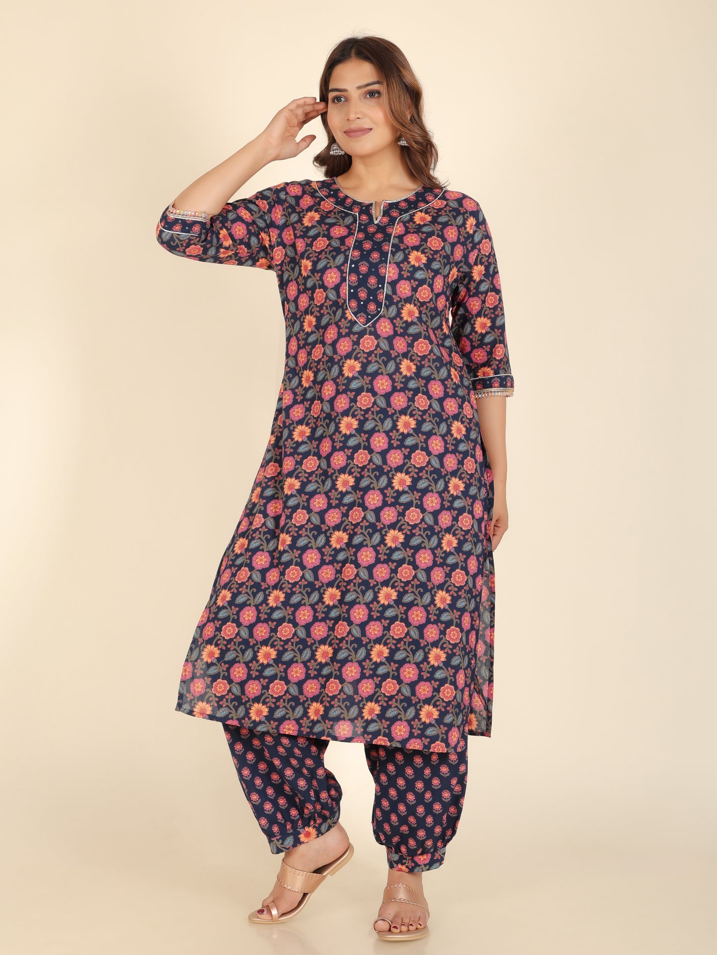 Soft Cotton Floral Kurta