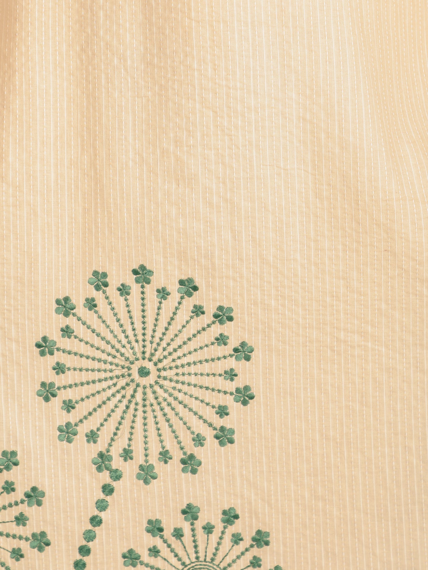 Kantha Cotton Solid Straight Beige Kurta