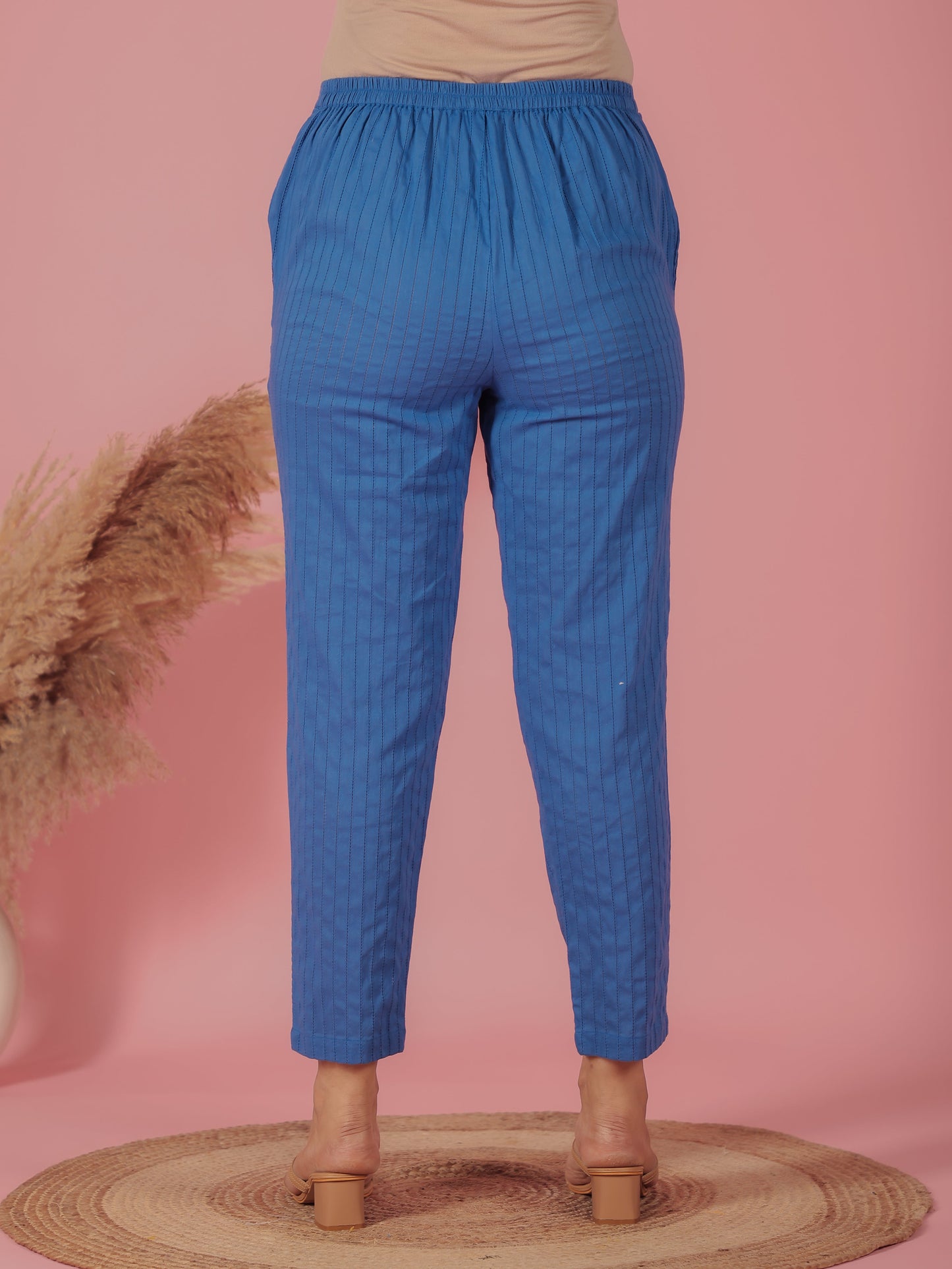 Textured Cotton Solid Pant