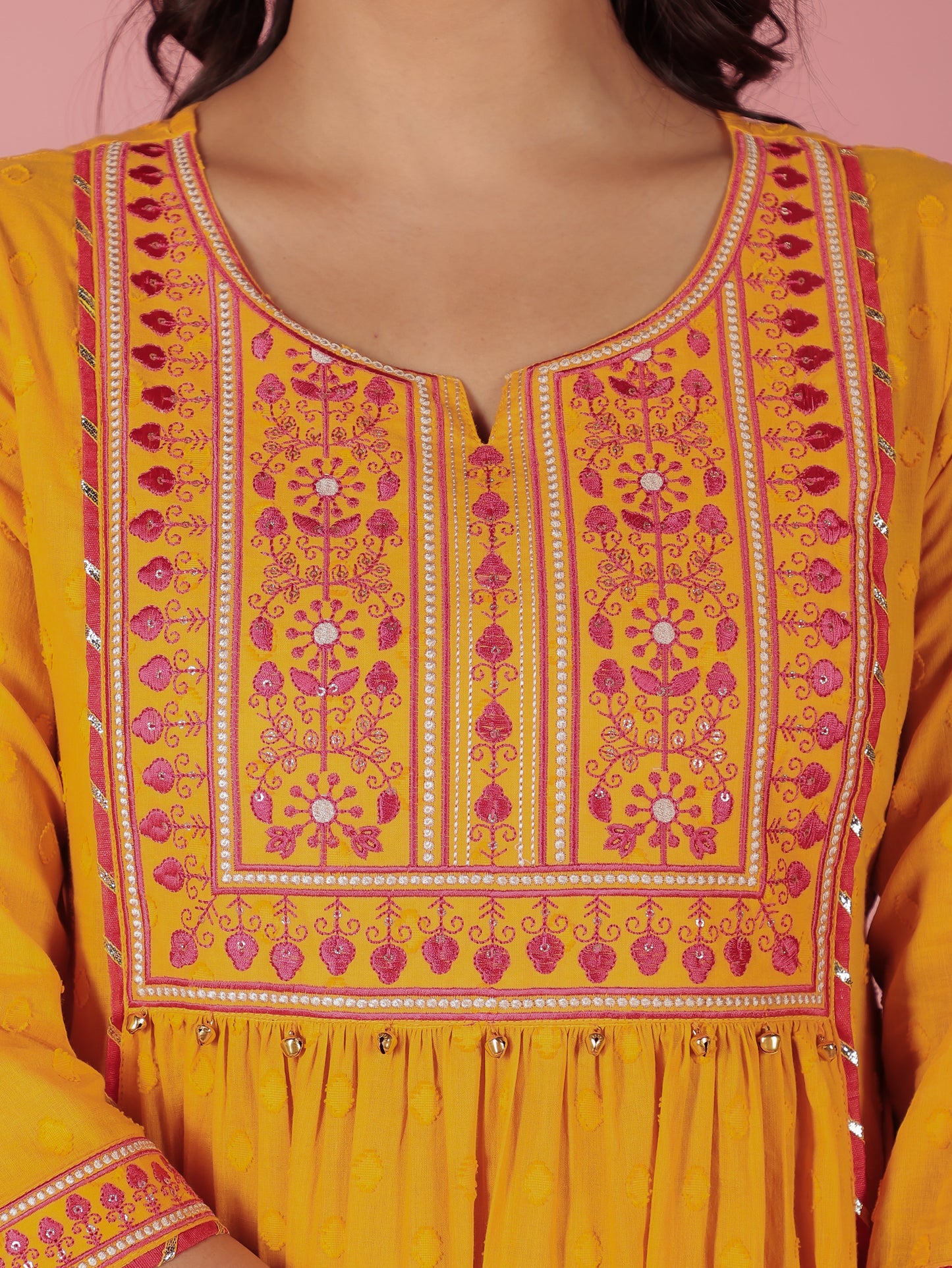 Textured Cotton Solid Kurta