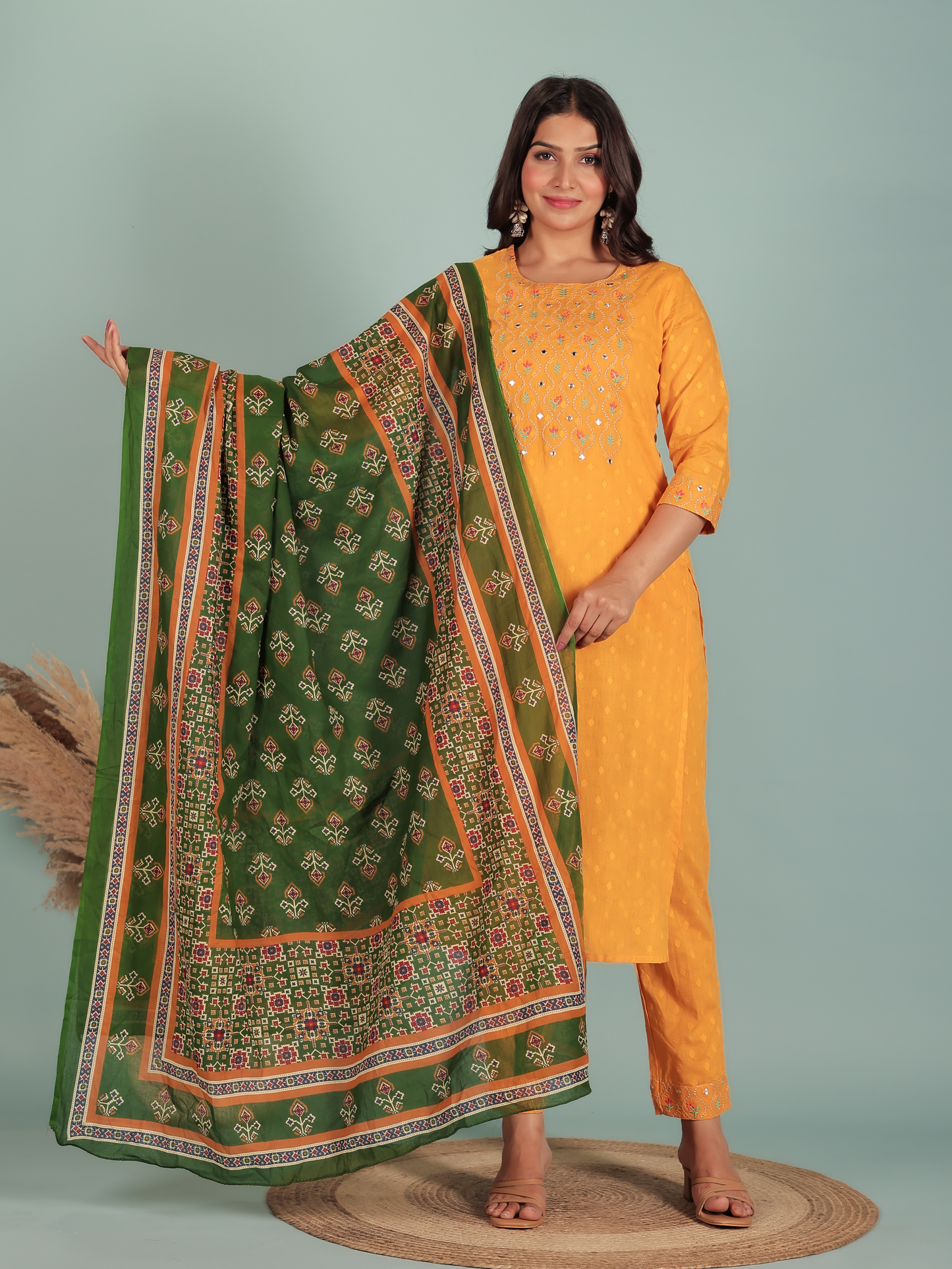 Soft Cotton Solid Straight Yellow Kurta