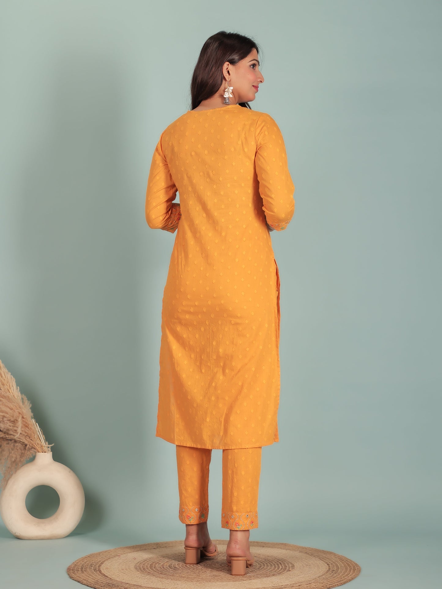 Soft Cotton Solid Straight Yellow Kurta
