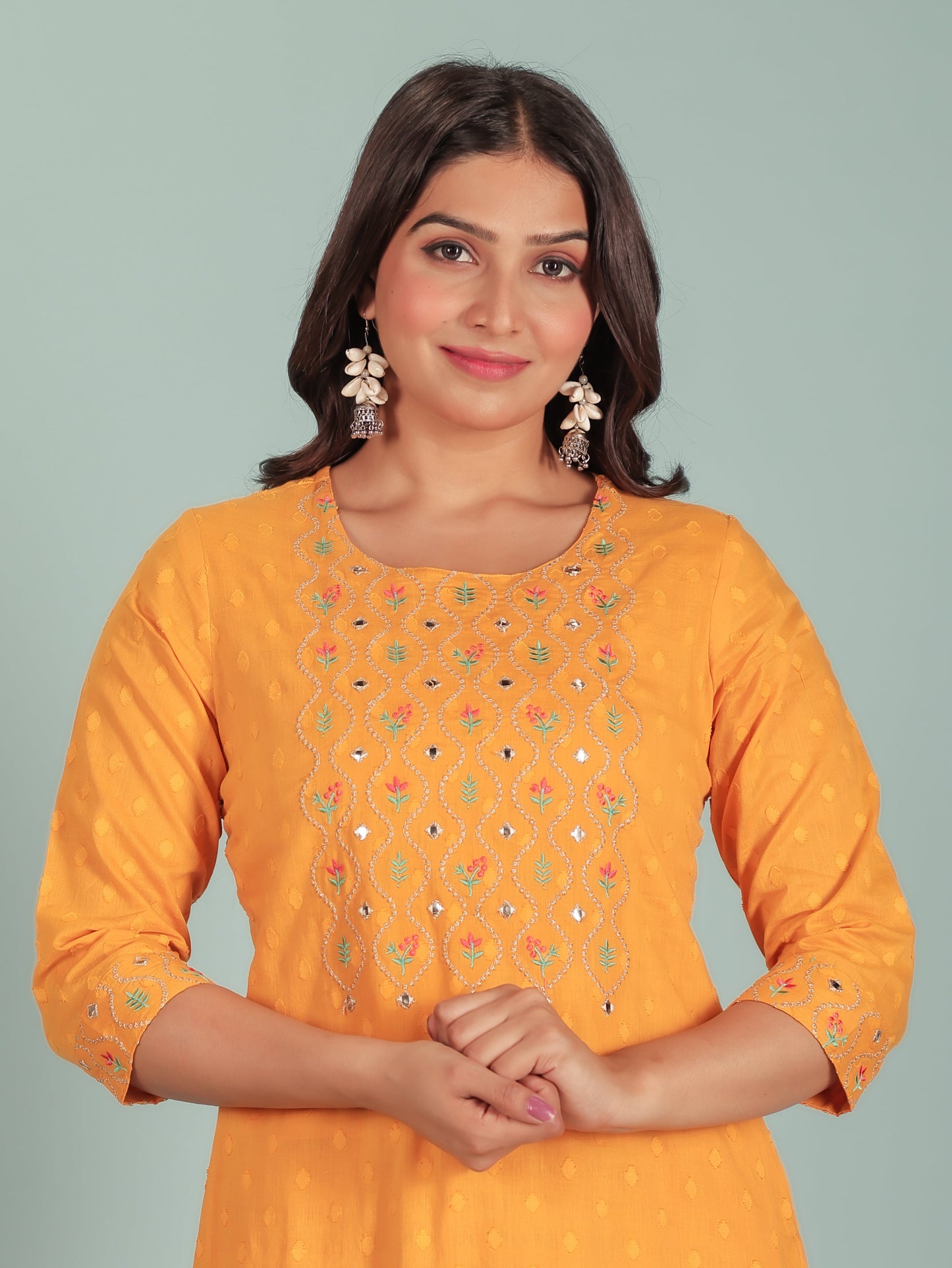 Soft Cotton Solid Straight Yellow Kurta