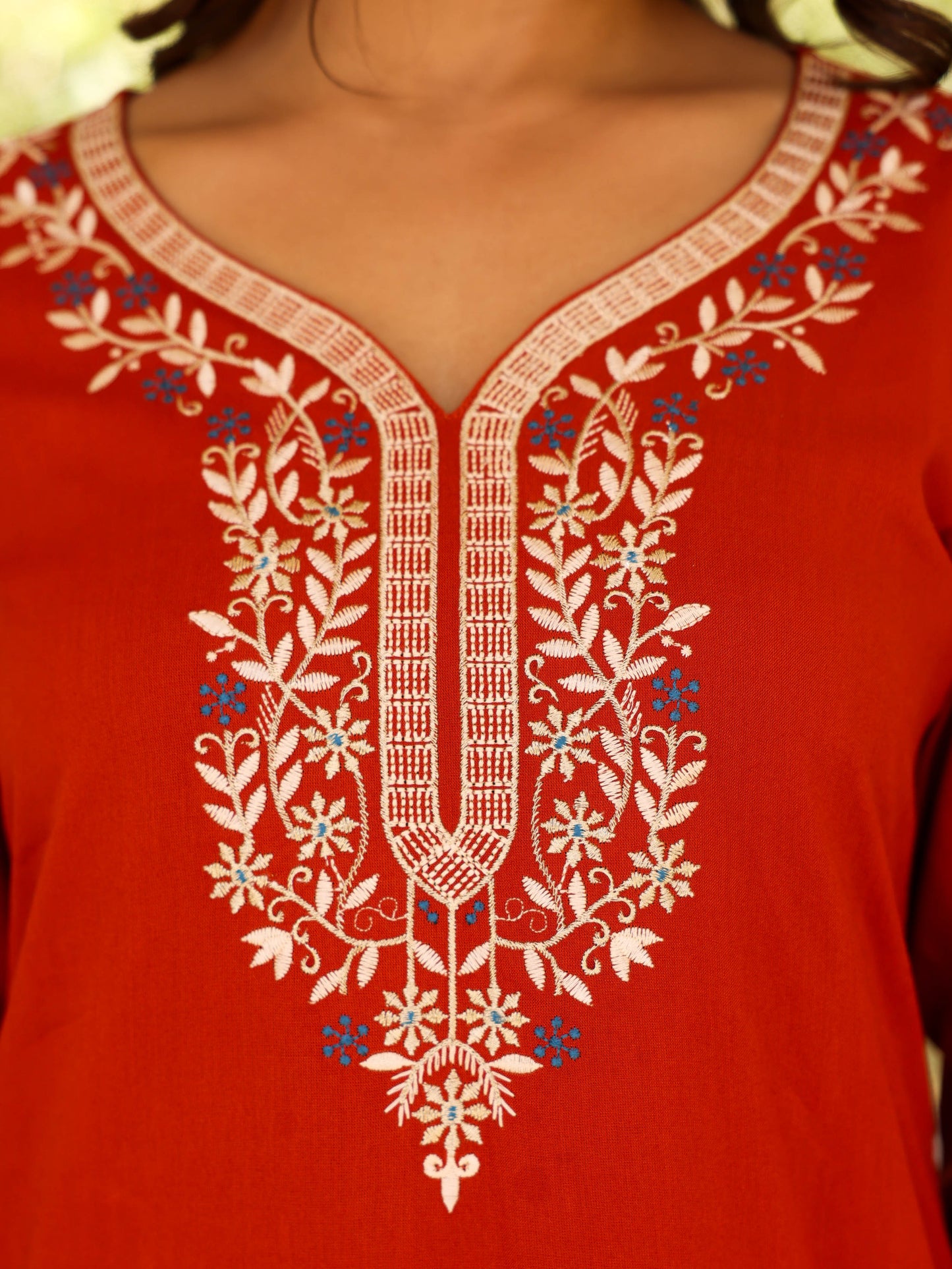 Viscose Solid Straight Orange Kurta