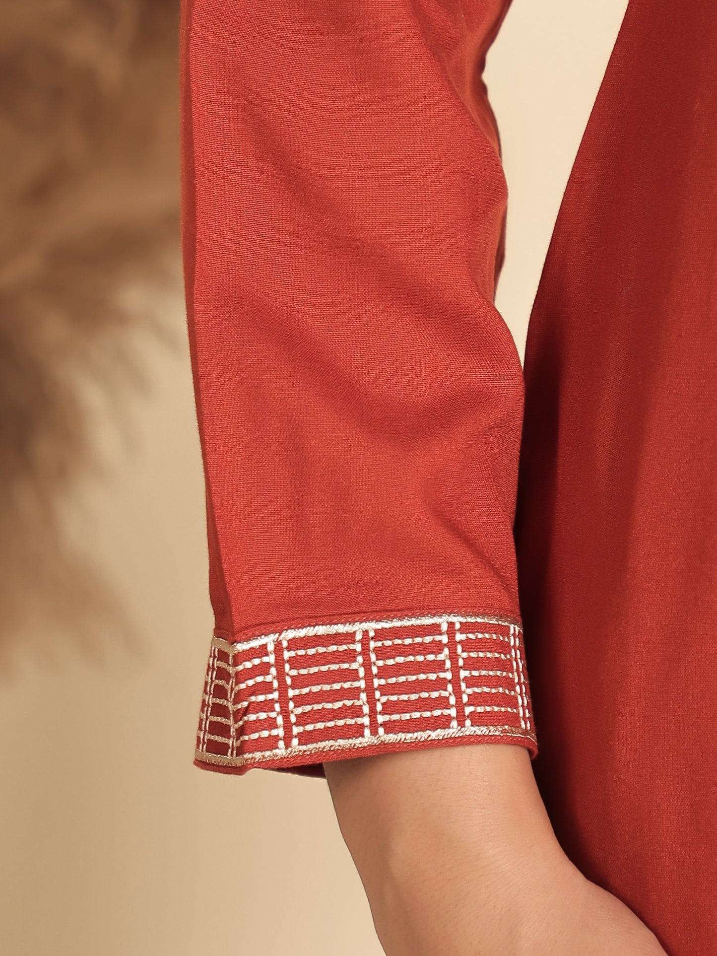 Viscose Solid Straight Orange Kurta