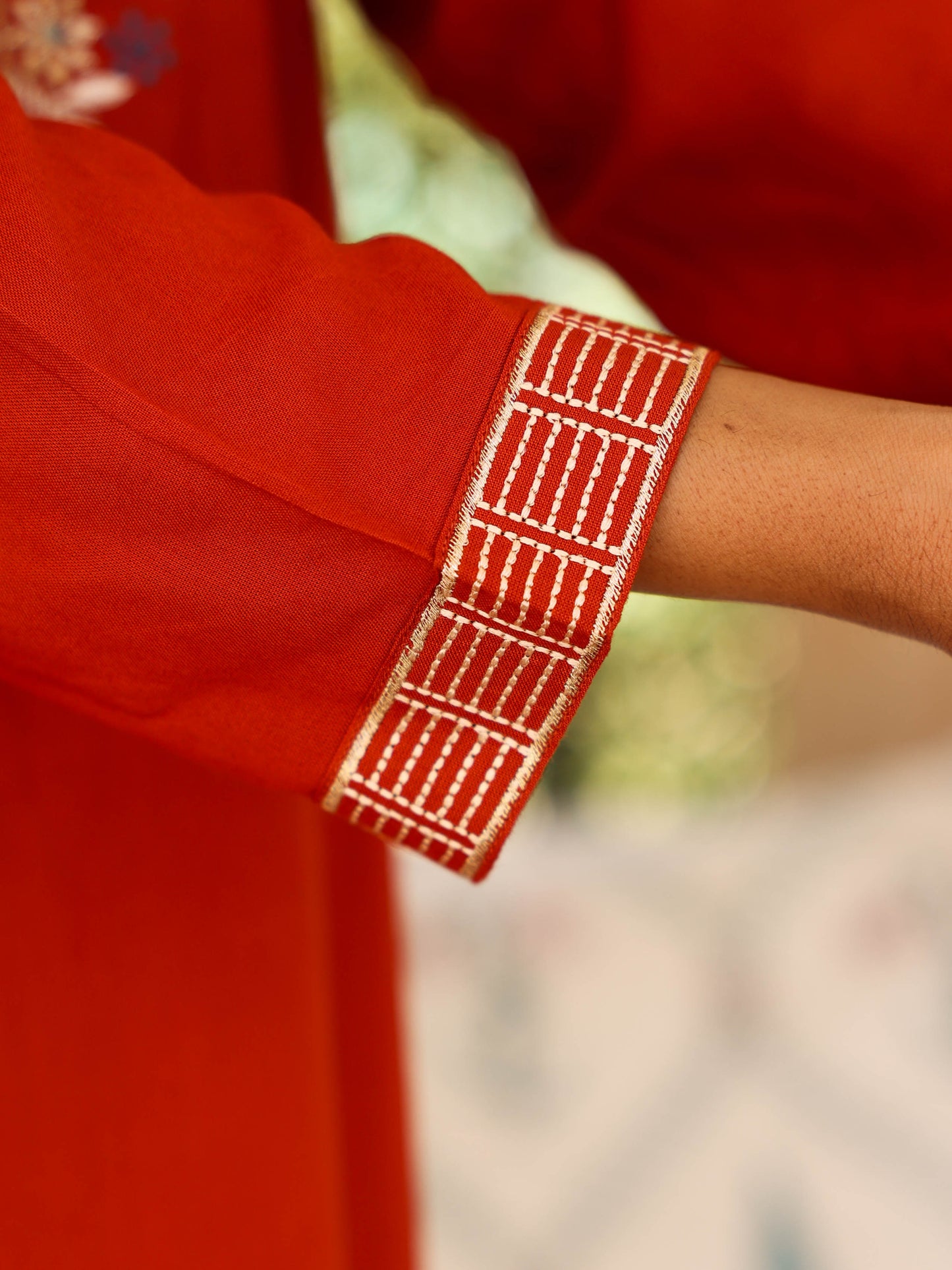 Viscose Solid Straight Orange Kurta