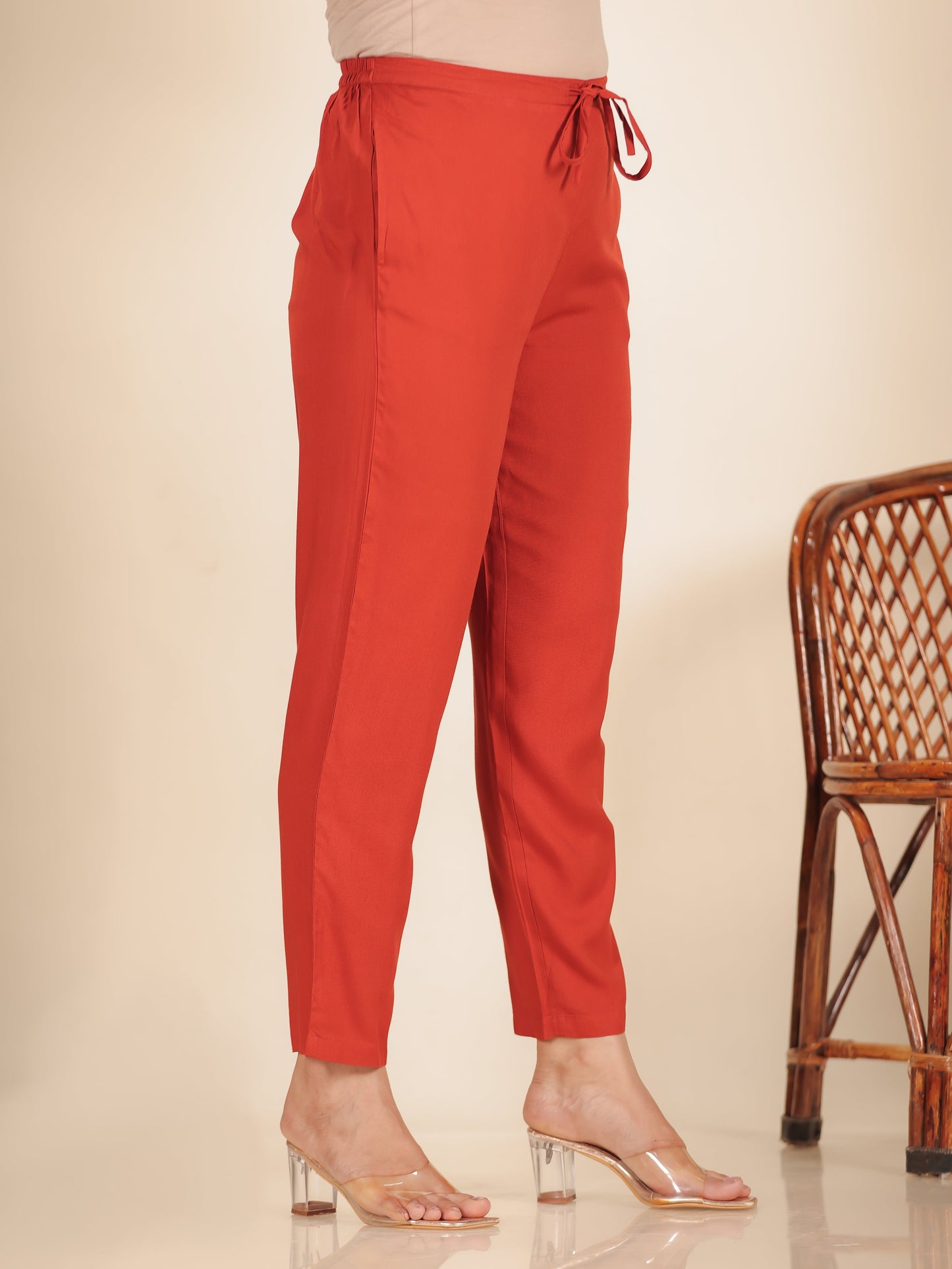 Viscose Solid Anarkali Orange Kurta