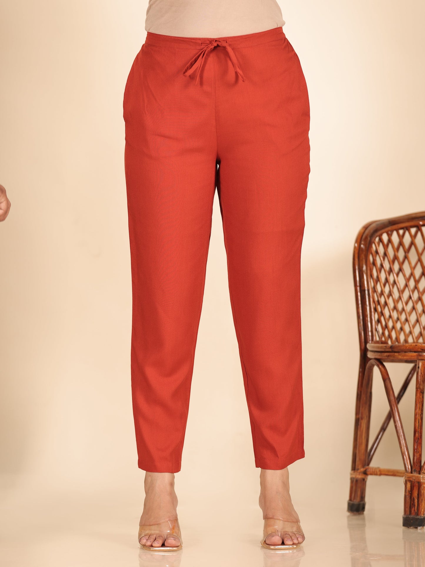 Viscose Solid Anarkali Orange Kurta