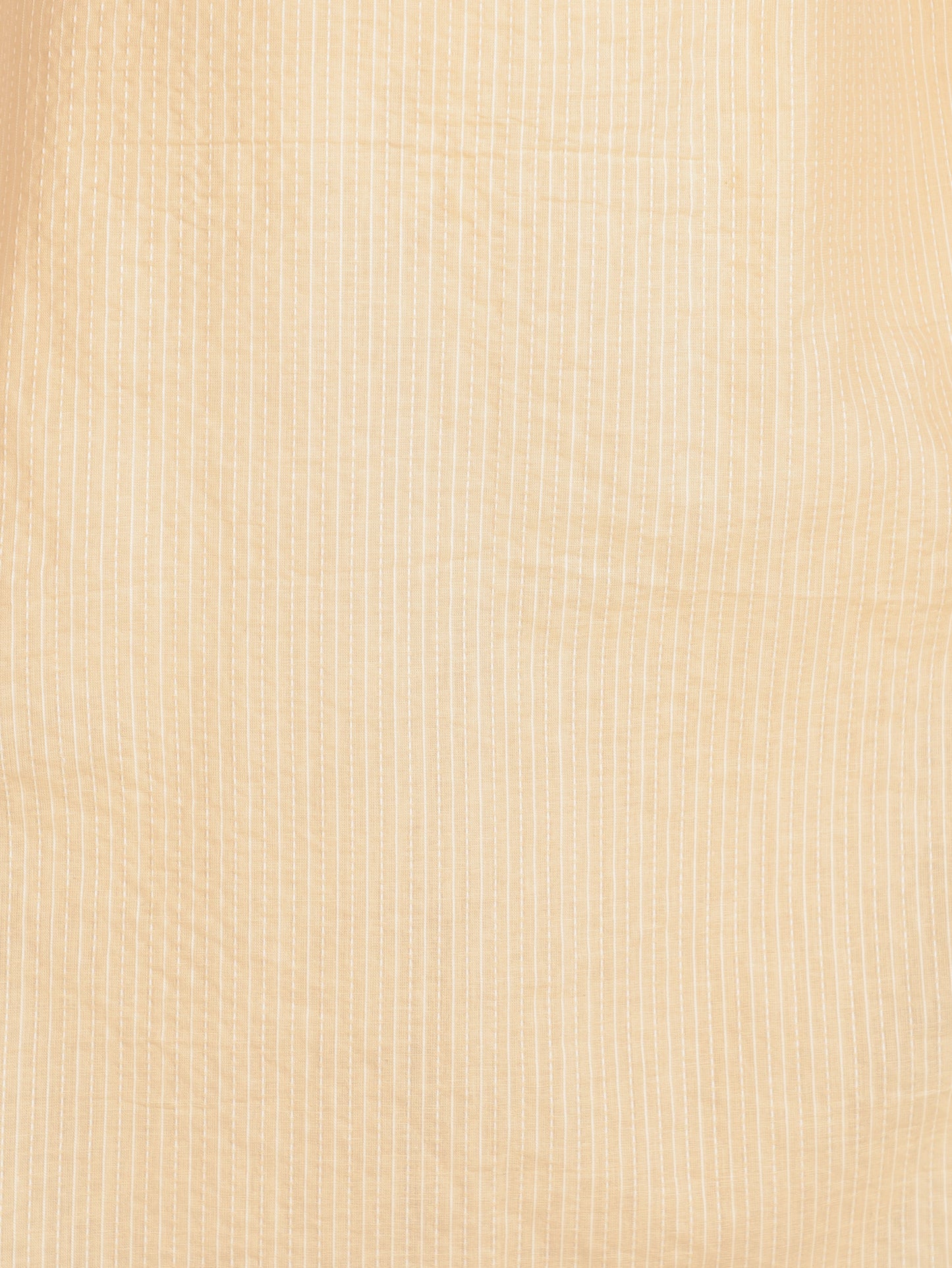 Kantha Cotton Solid Straight Cream Kurta