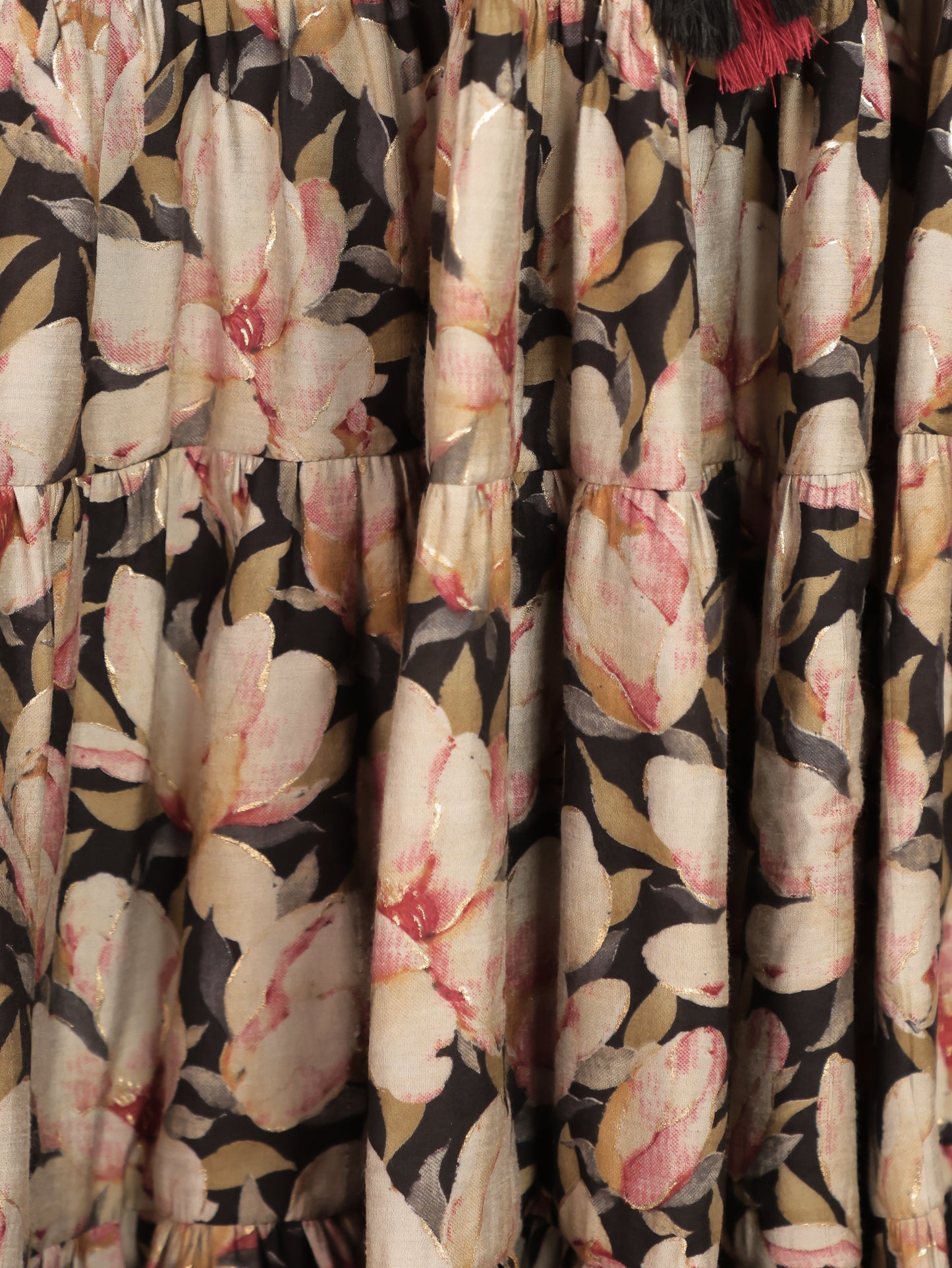 Muslin Floral Anarkali Black Dress